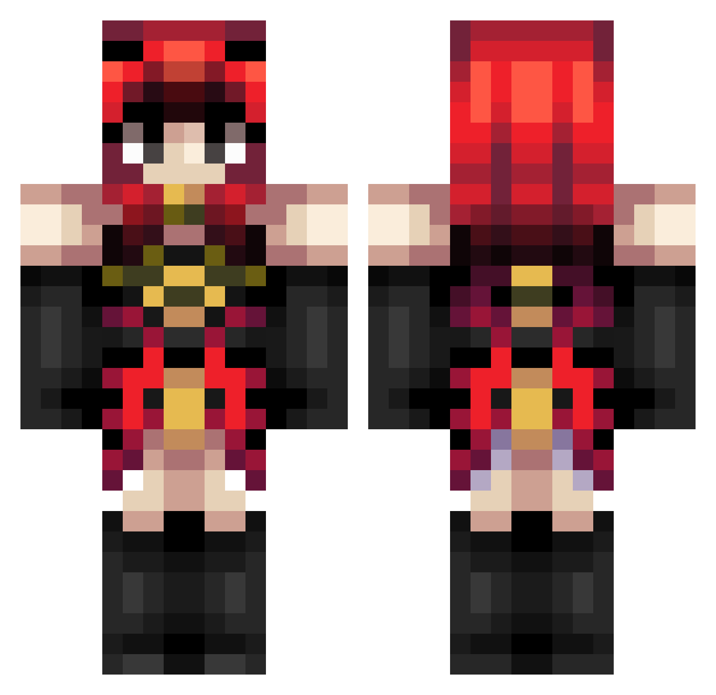 sekoshi Minecraft skin, front and back view