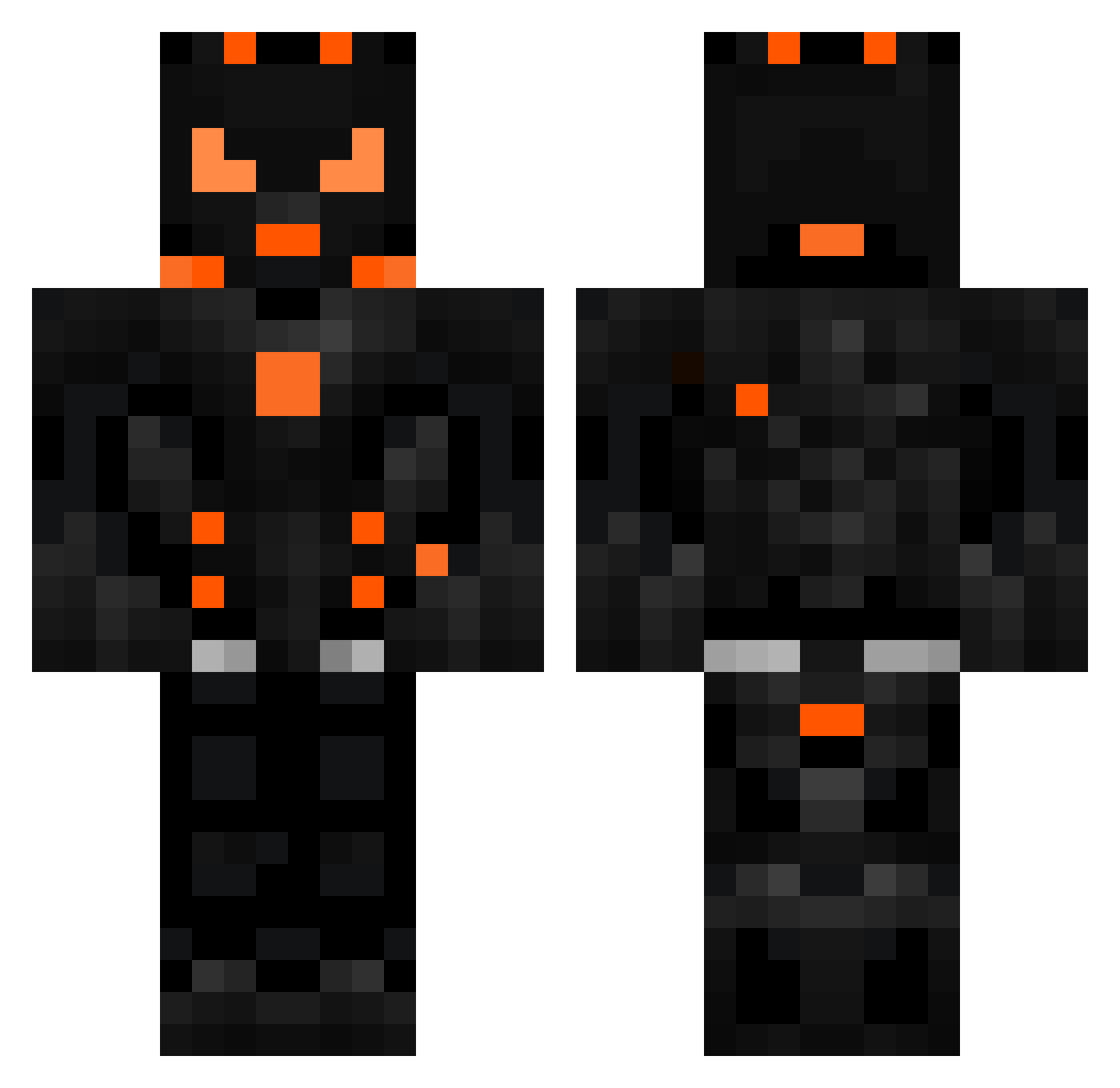 Knotworks Minecraft skin, front and back view