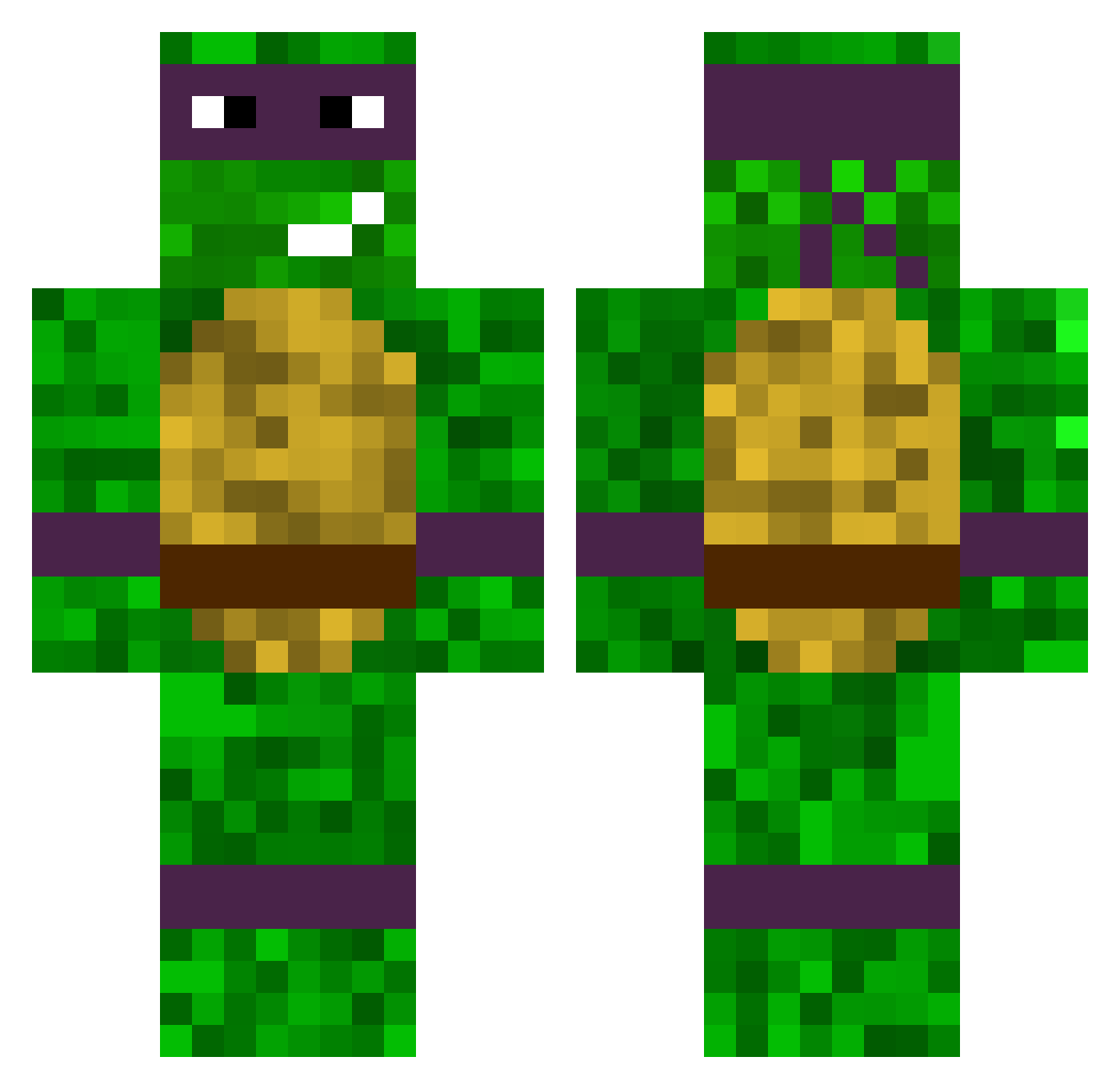 Generator Minecraft skin, front and back view