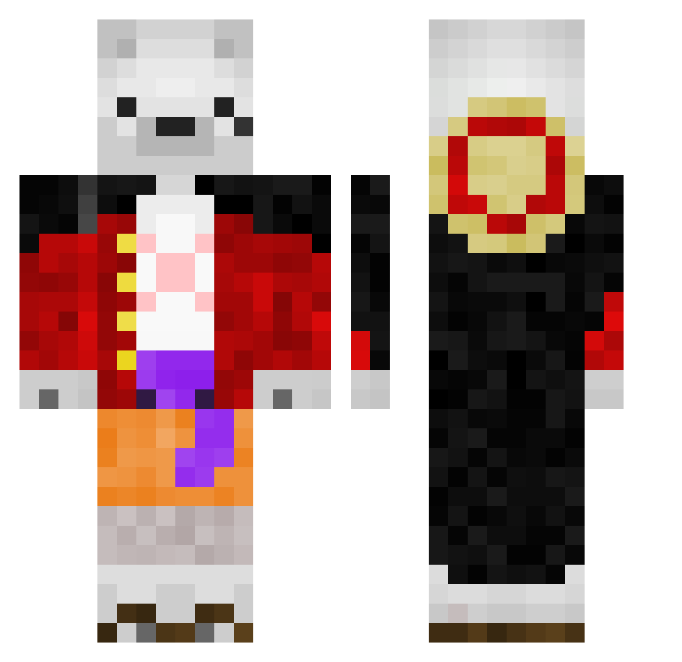Notzumionly Minecraft skin, front and back view