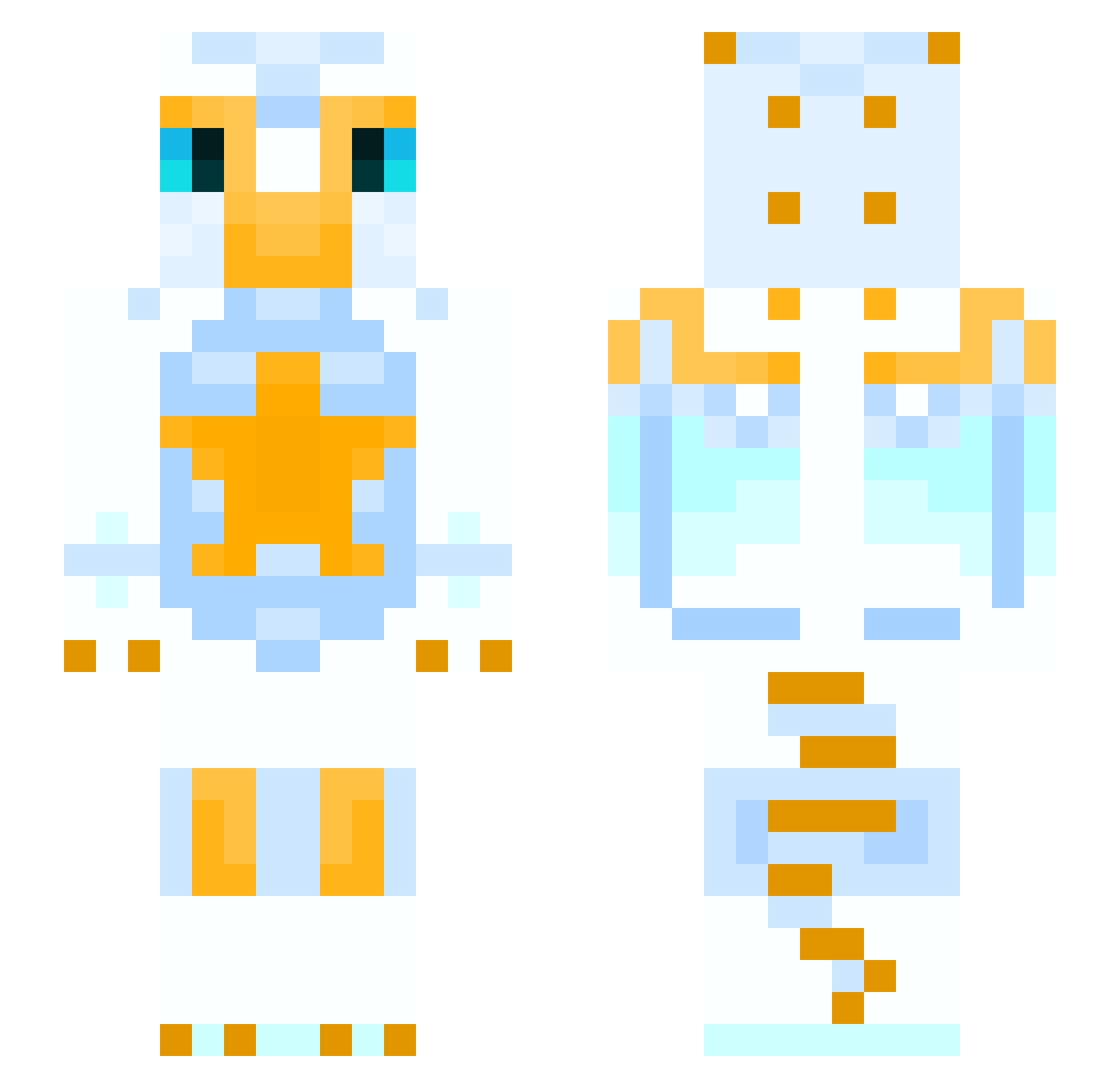ReUpwelling Minecraft skin, front and back view