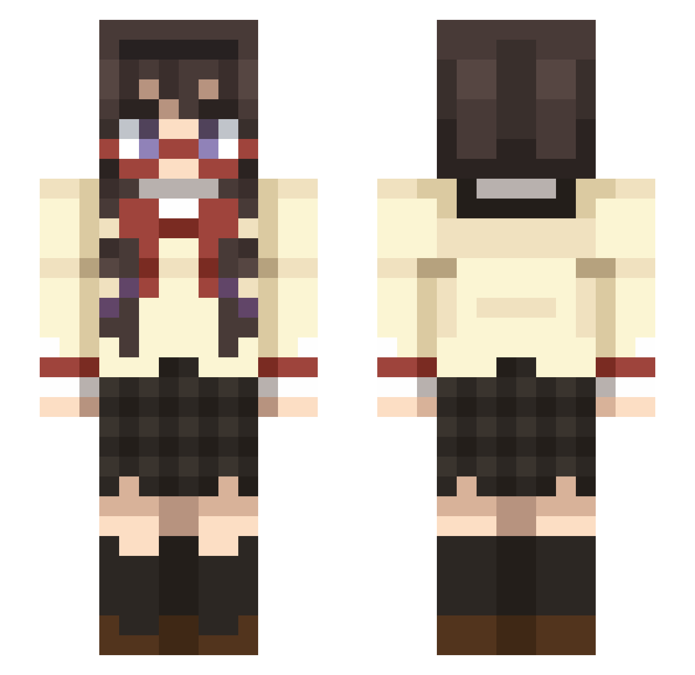 Tokouv Minecraft skin, front and back view