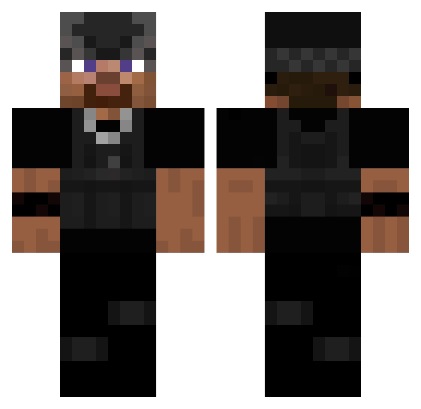 gogfishq Minecraft skin, front and back view