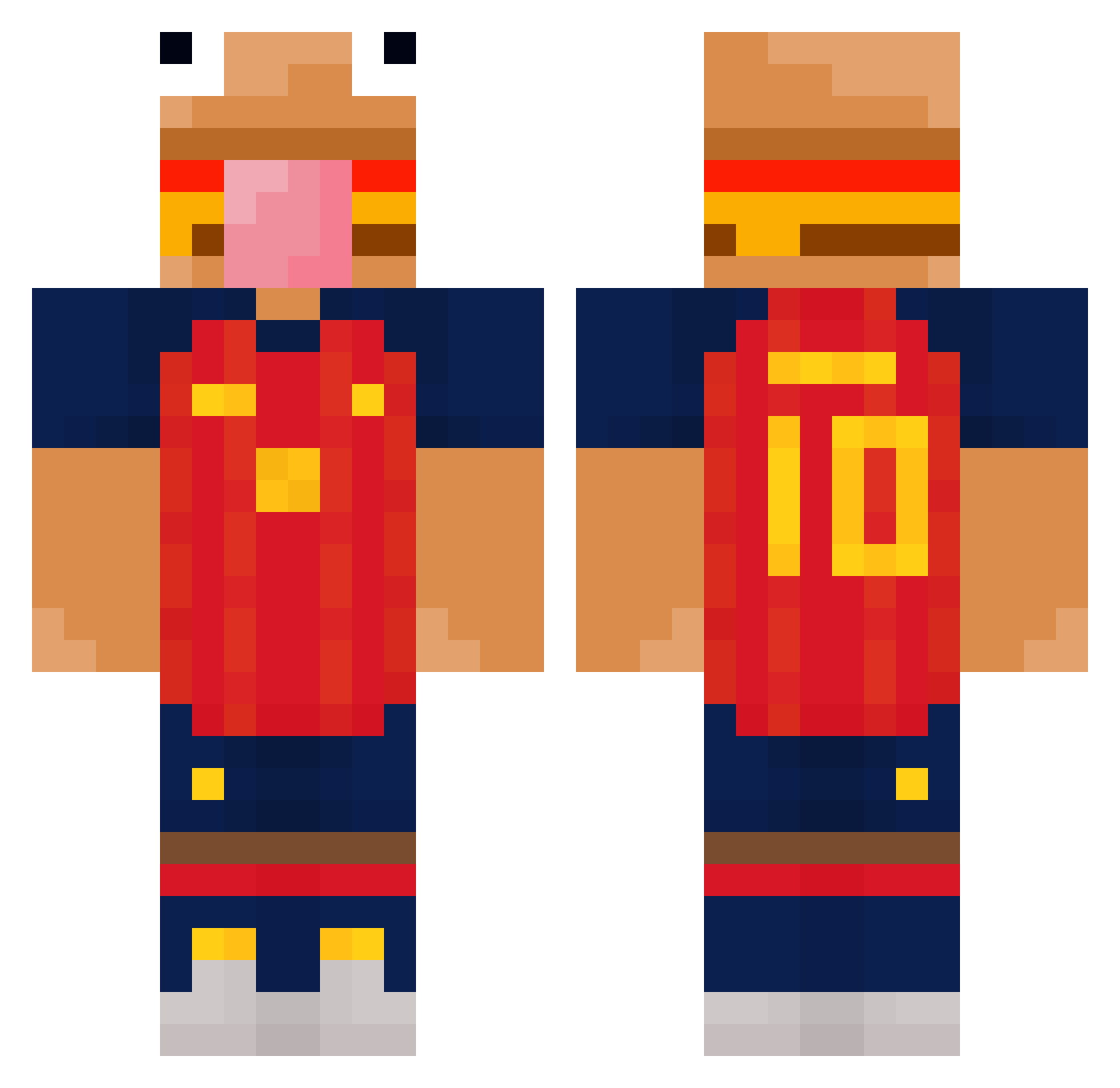 huyster1 Minecraft skin, front and back view