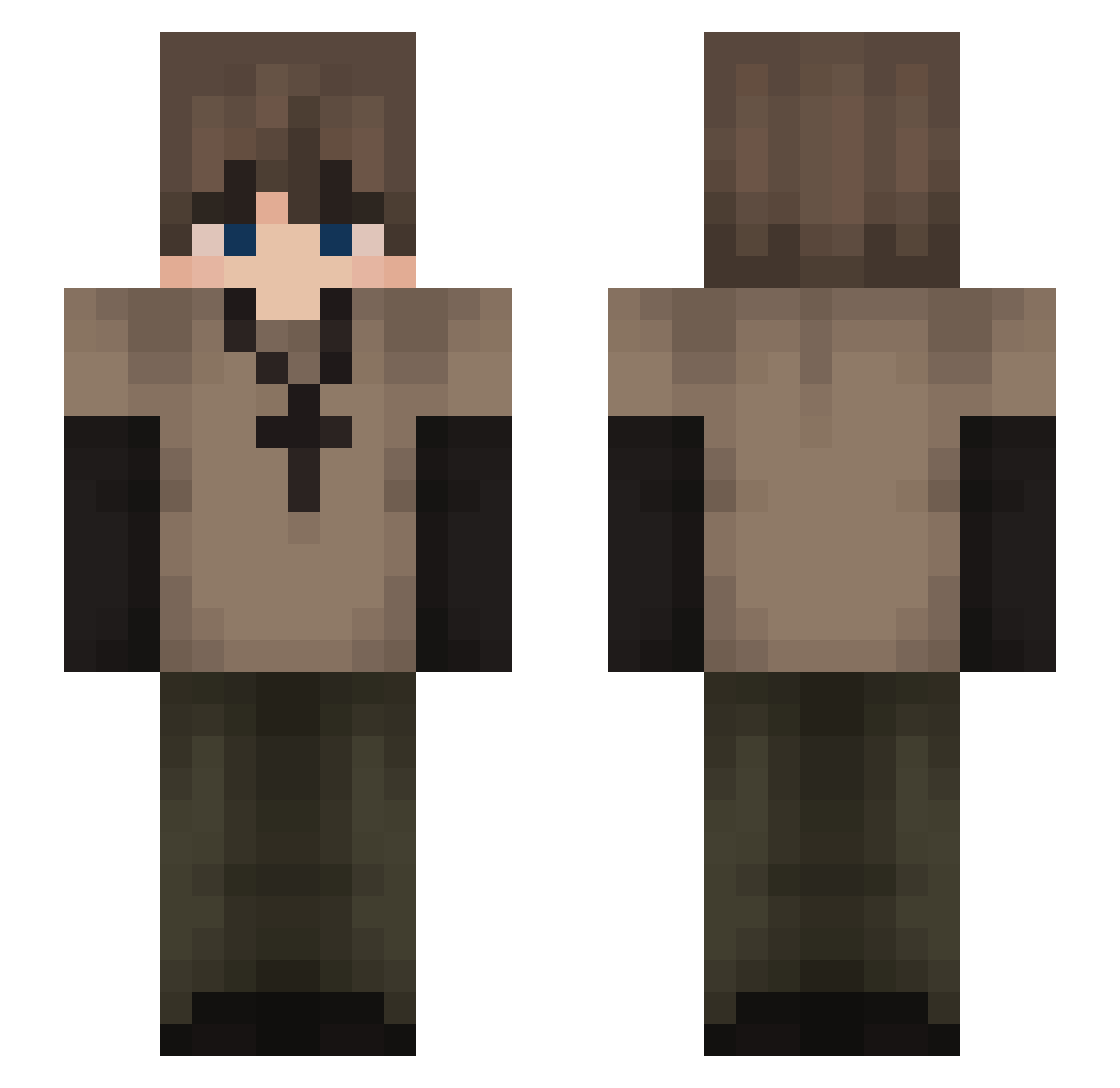 HMNIJH Minecraft skin, front and back view