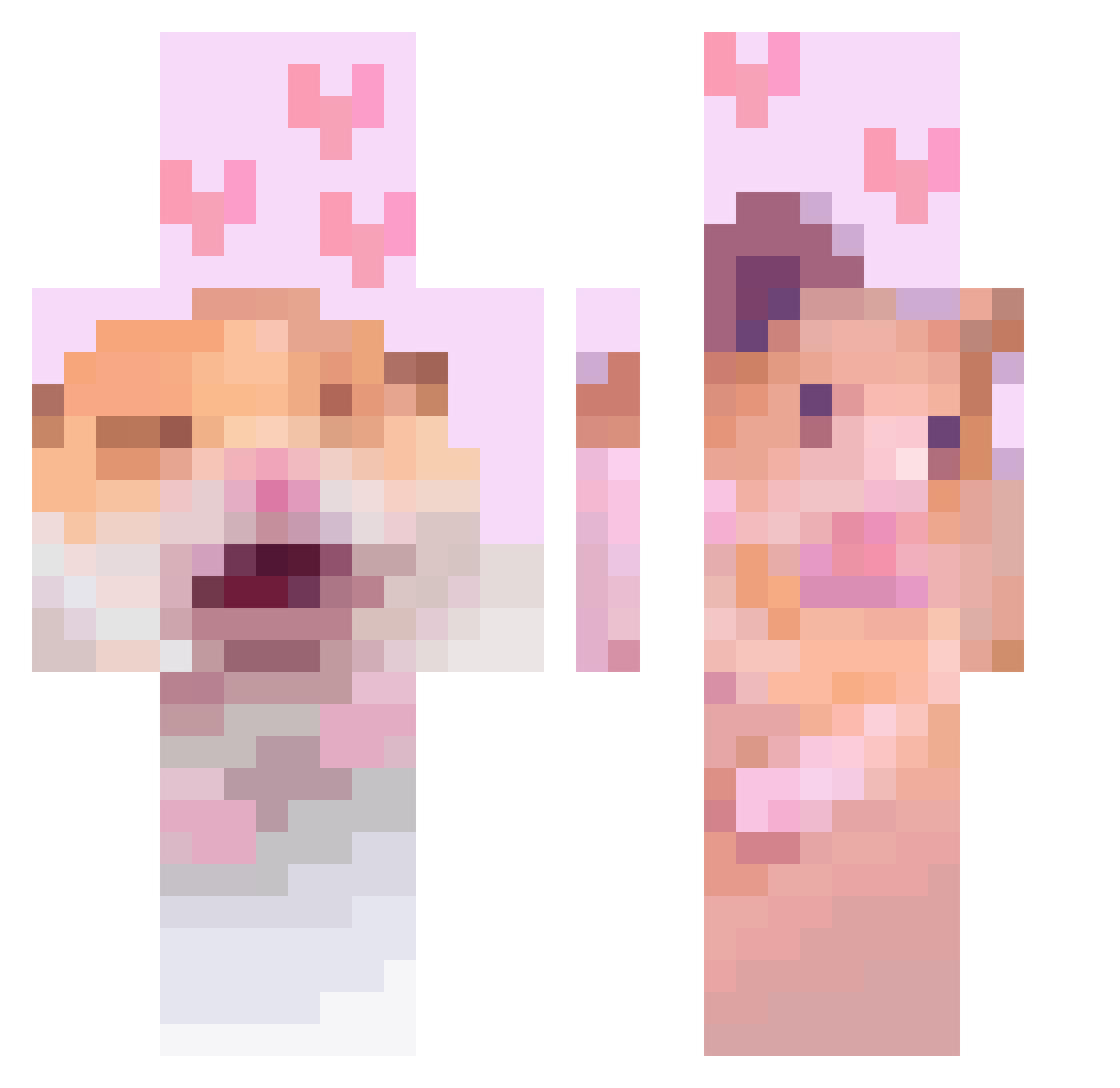 lipaddict Minecraft skin, front and back view