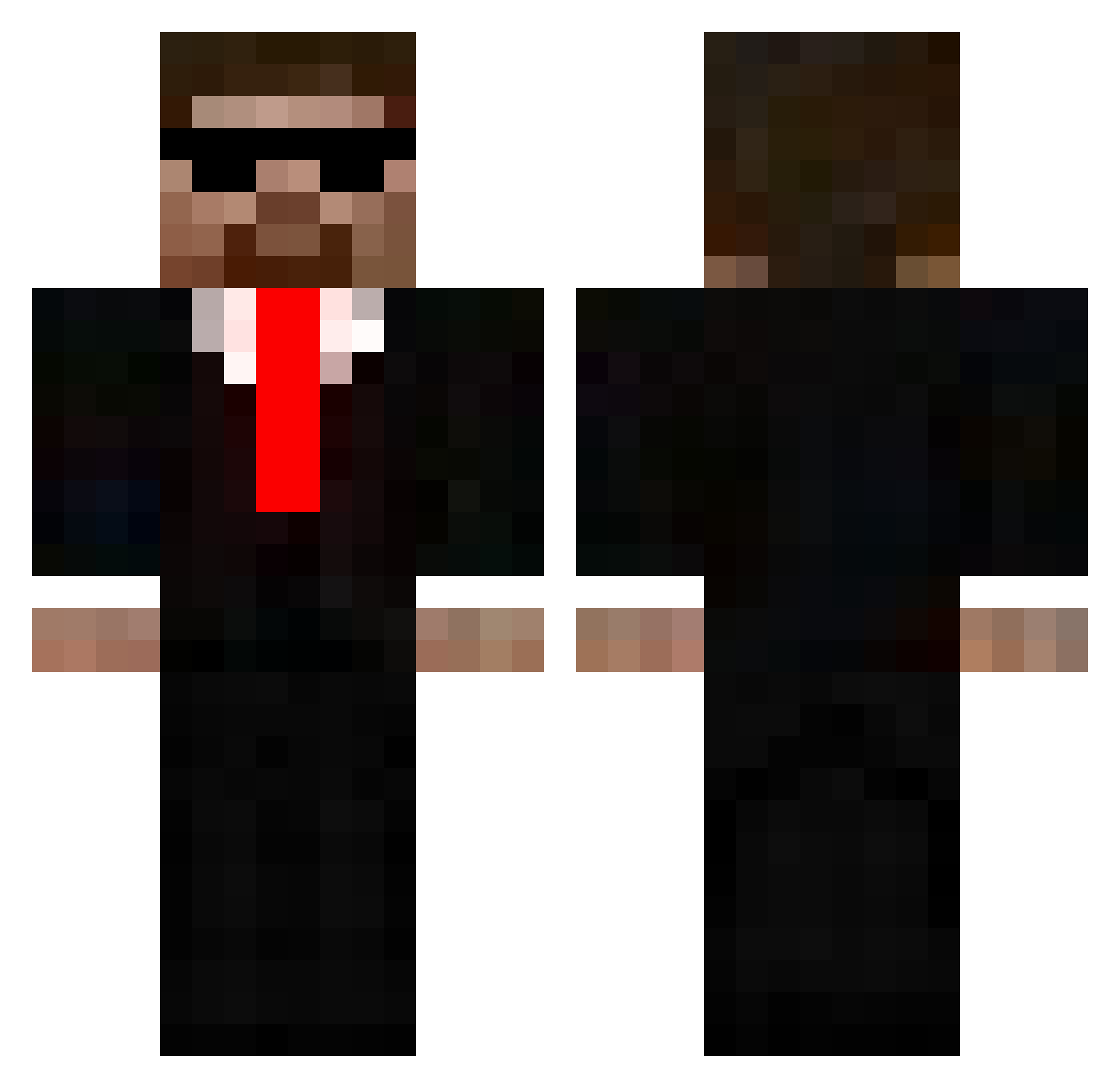 Batt02 Minecraft skin, front and back view