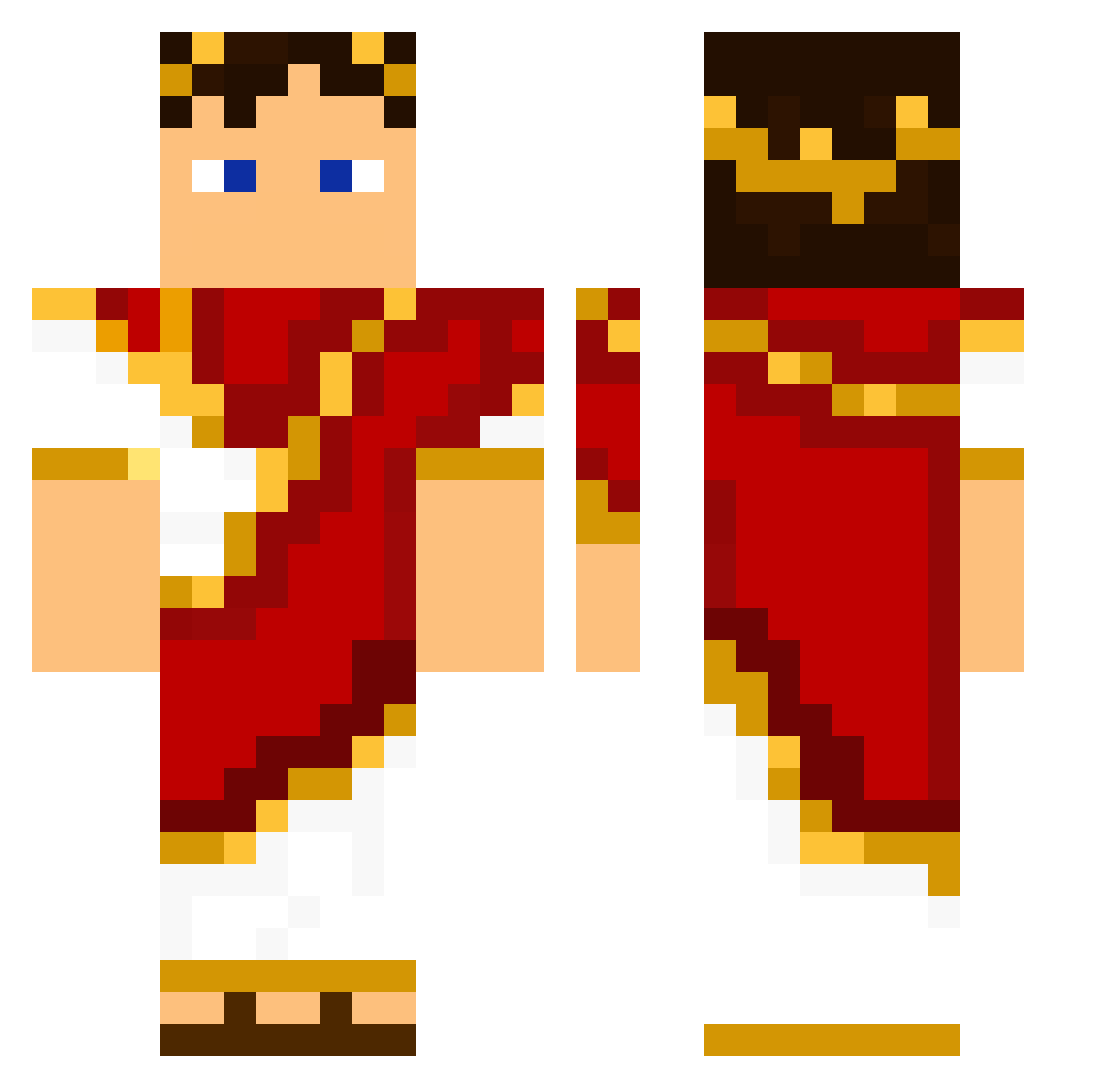 Gallow Minecraft skin, front and back view