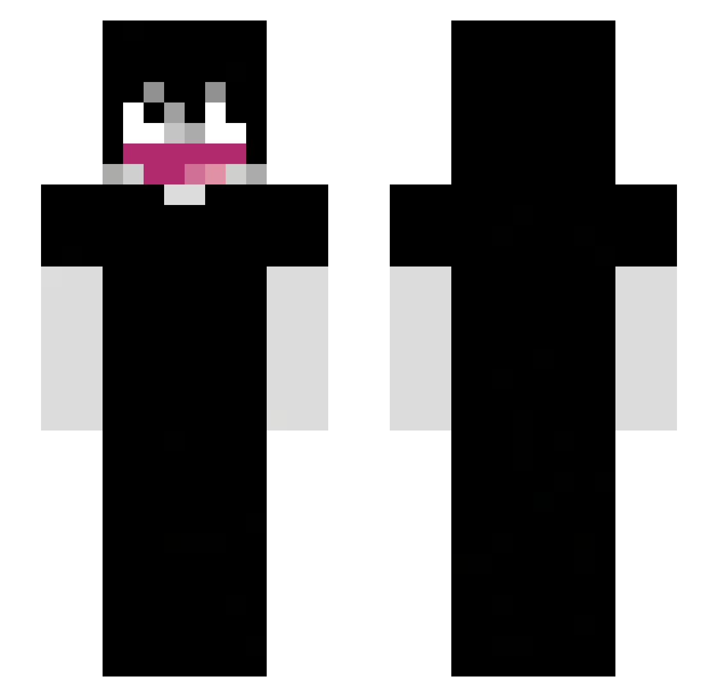 qRMB Minecraft skin, front and back view