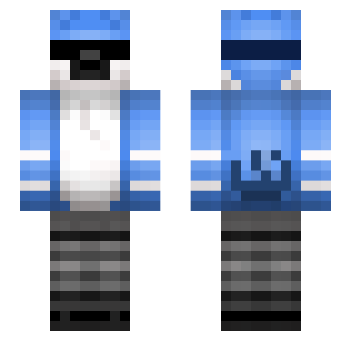 Kirstine31 Minecraft skin, front and back view