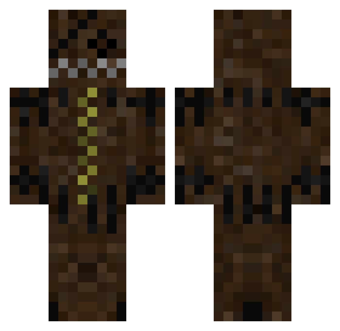 Voodoo_Daddy Minecraft skin, front and back view
