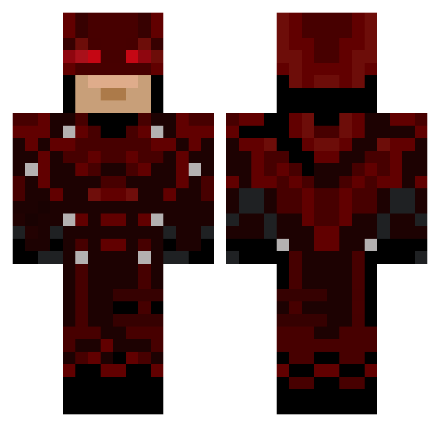ElTeeEm Minecraft skin, front and back view