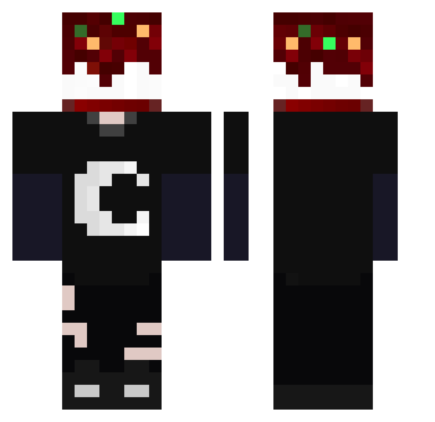Bi_li_ Minecraft skin, front and back view