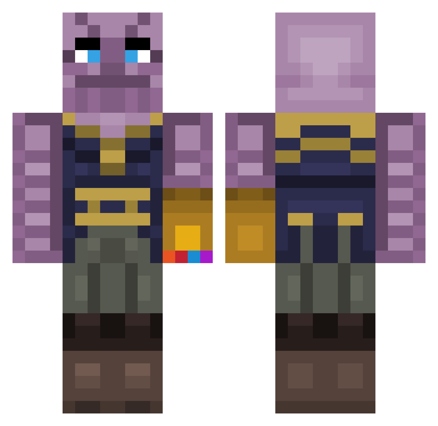 MCscabo Minecraft skin, front and back view