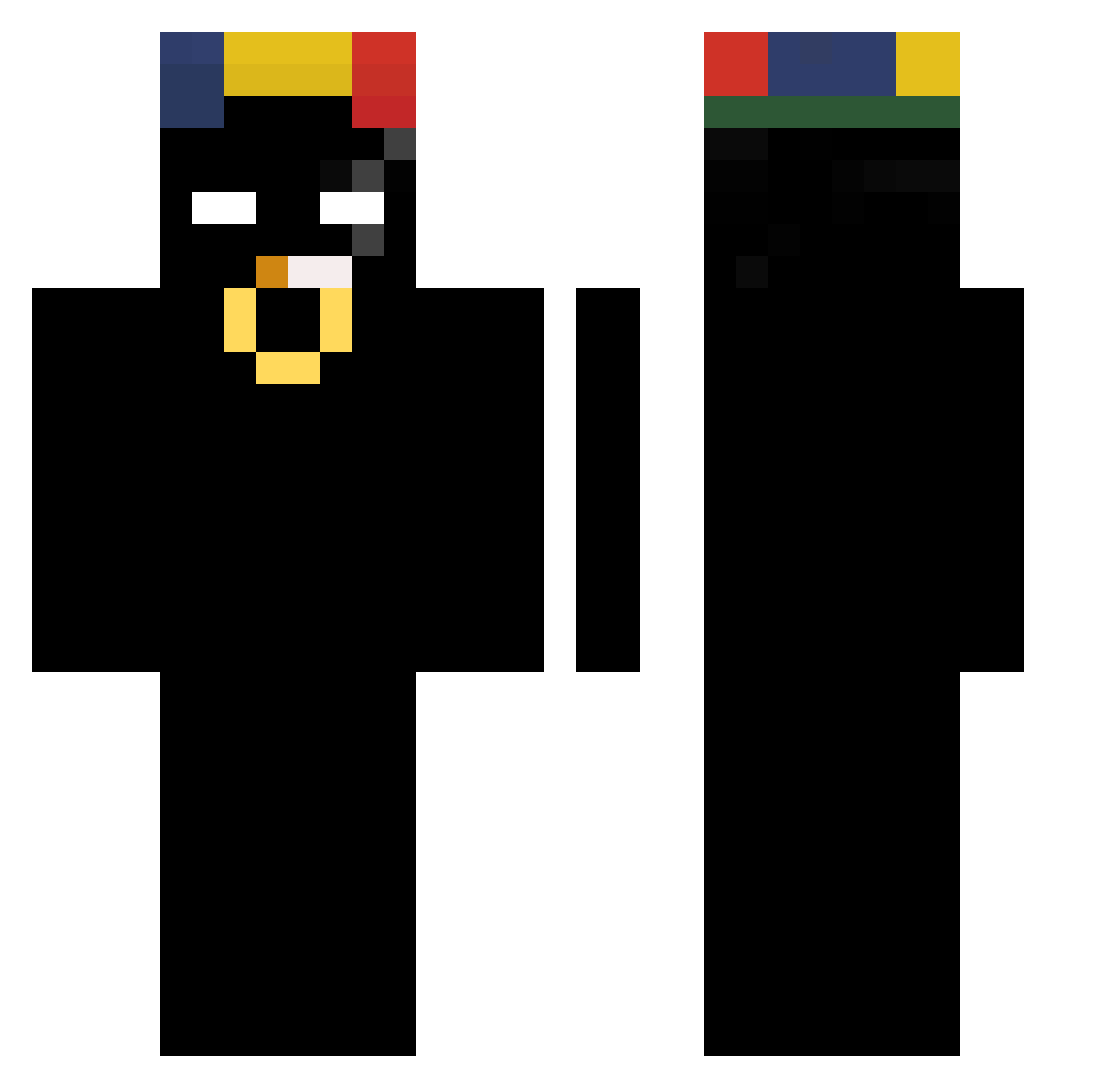 XalantramX Minecraft skin, front and back view