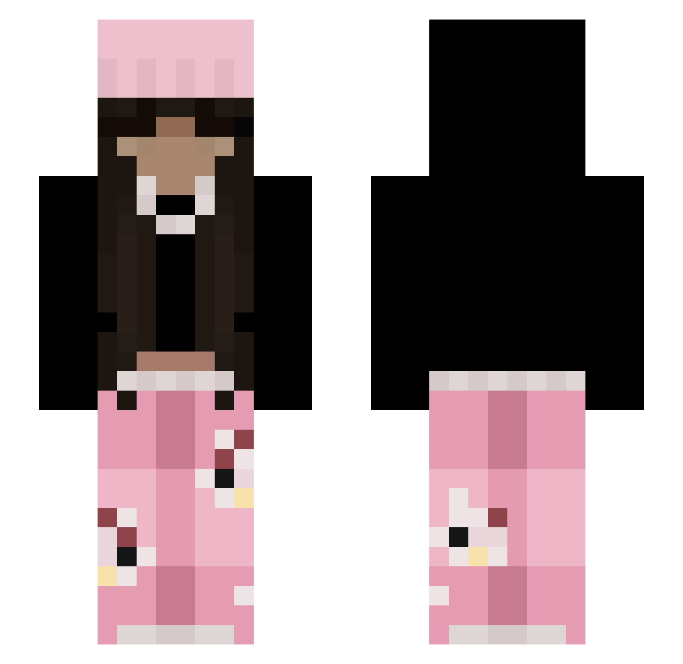chocomiau Minecraft skin, front and back view