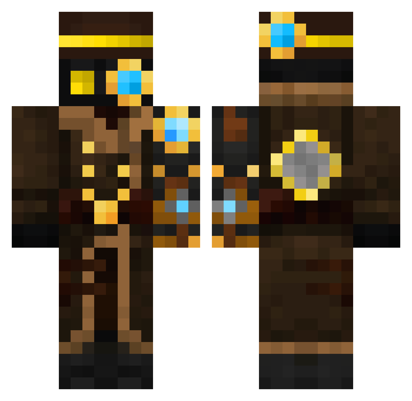 Michal131313 Minecraft skin, front and back view