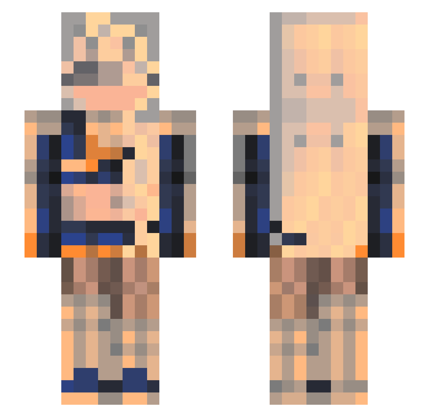 offtones Minecraft skin, front and back view