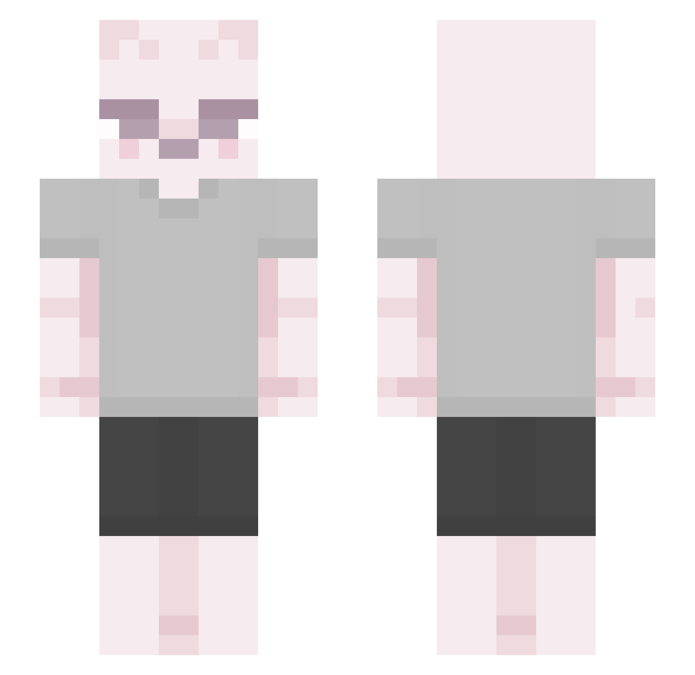 AstroFurr Minecraft skin, front and back view