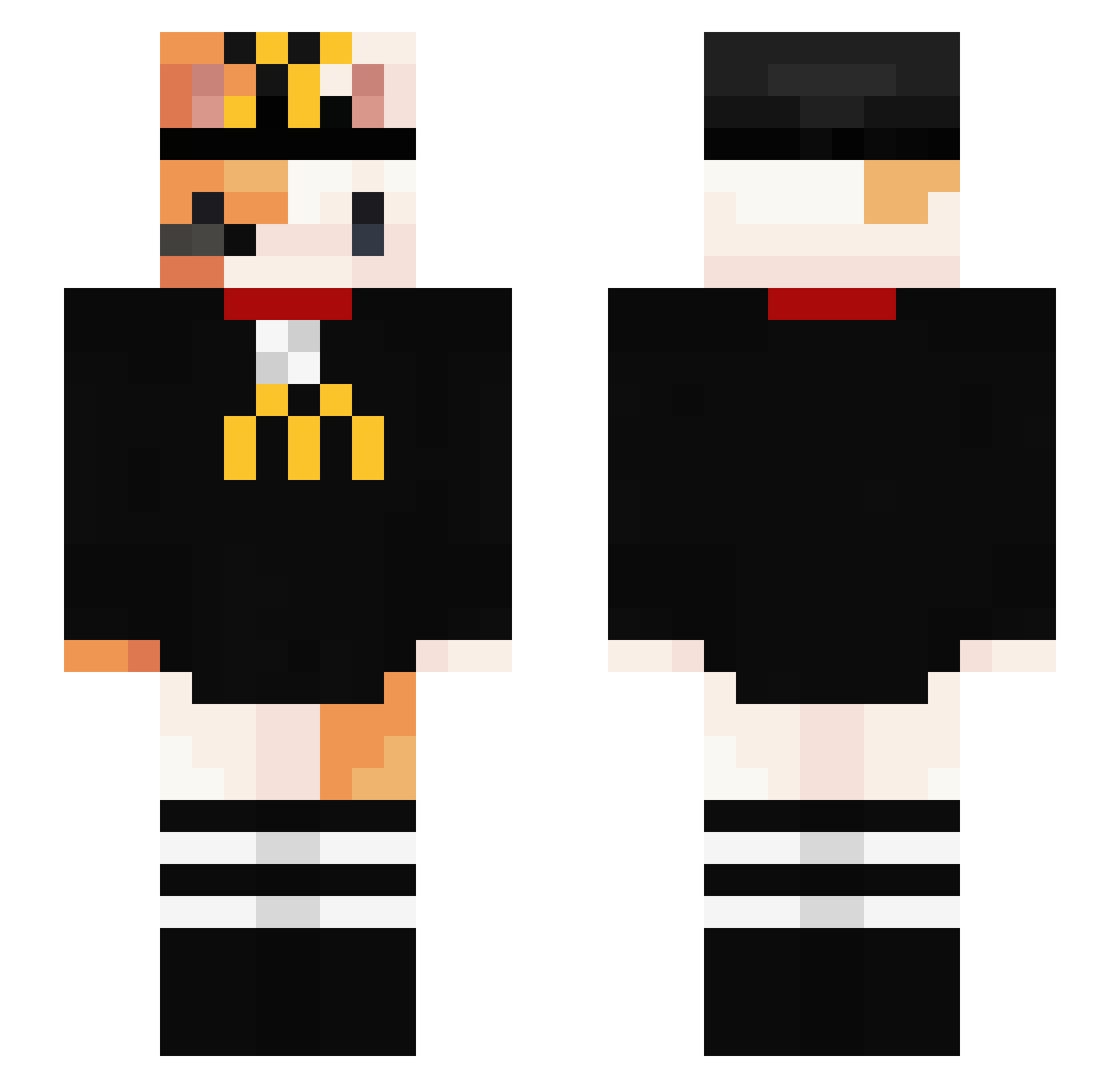 immobilePartial Minecraft skin, front and back view