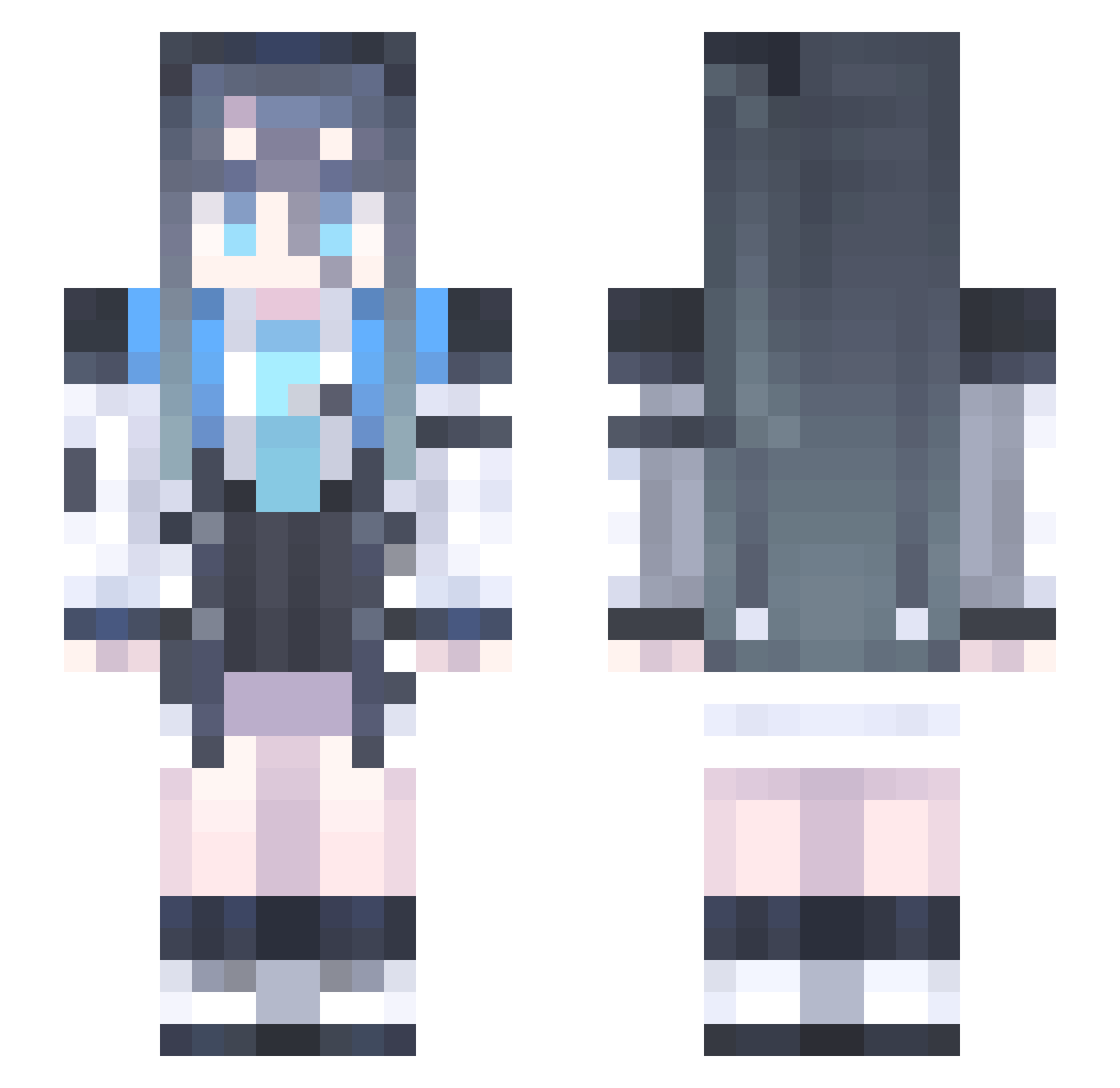 rAinda_dumble Minecraft skin, front and back view
