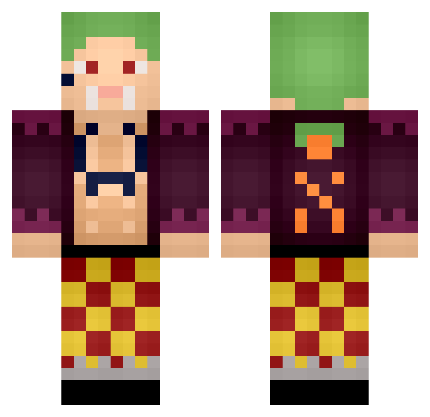 TNTdragonne Minecraft skin, front and back view