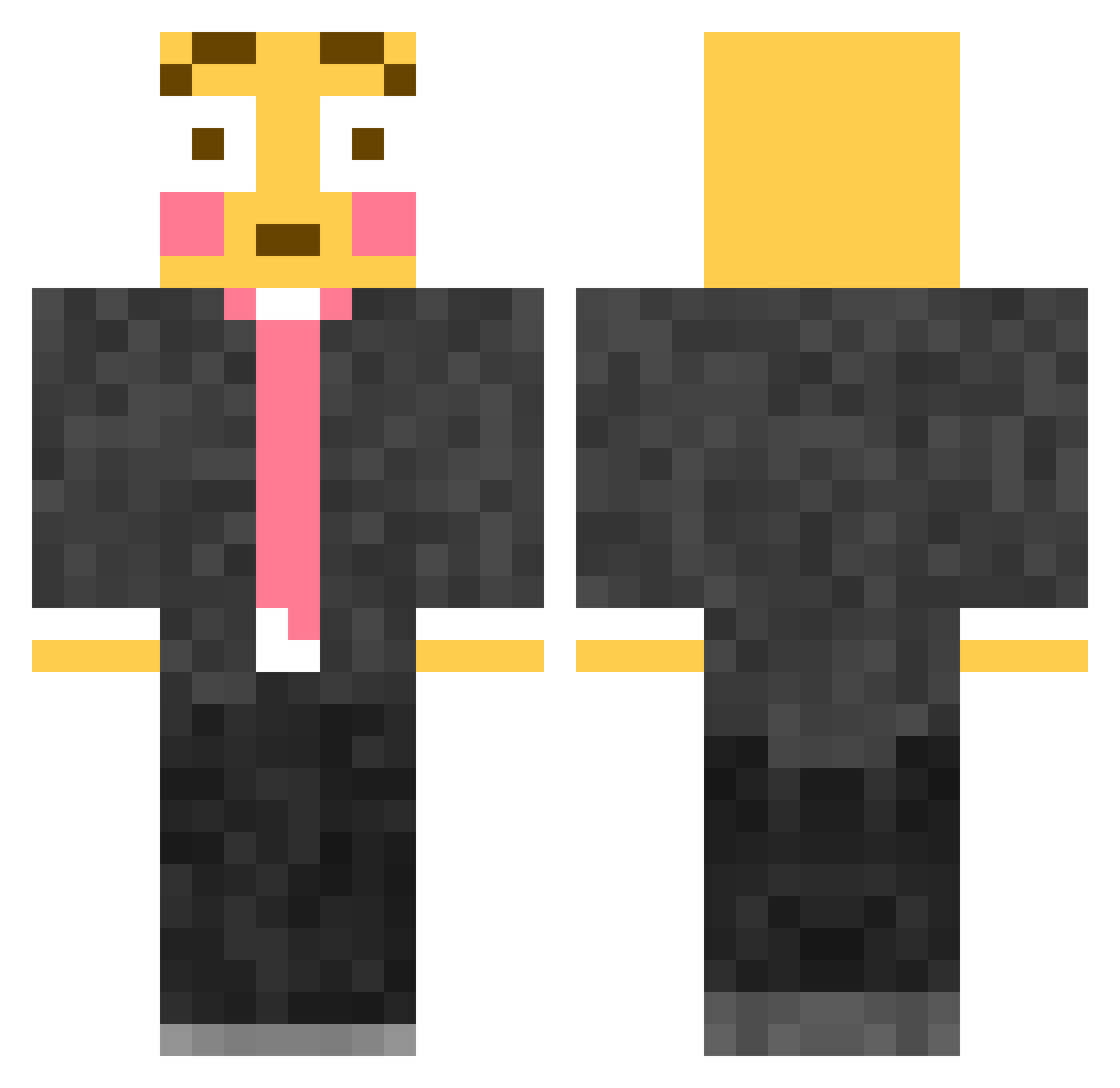 Sandwiches Minecraft skin, front and back view