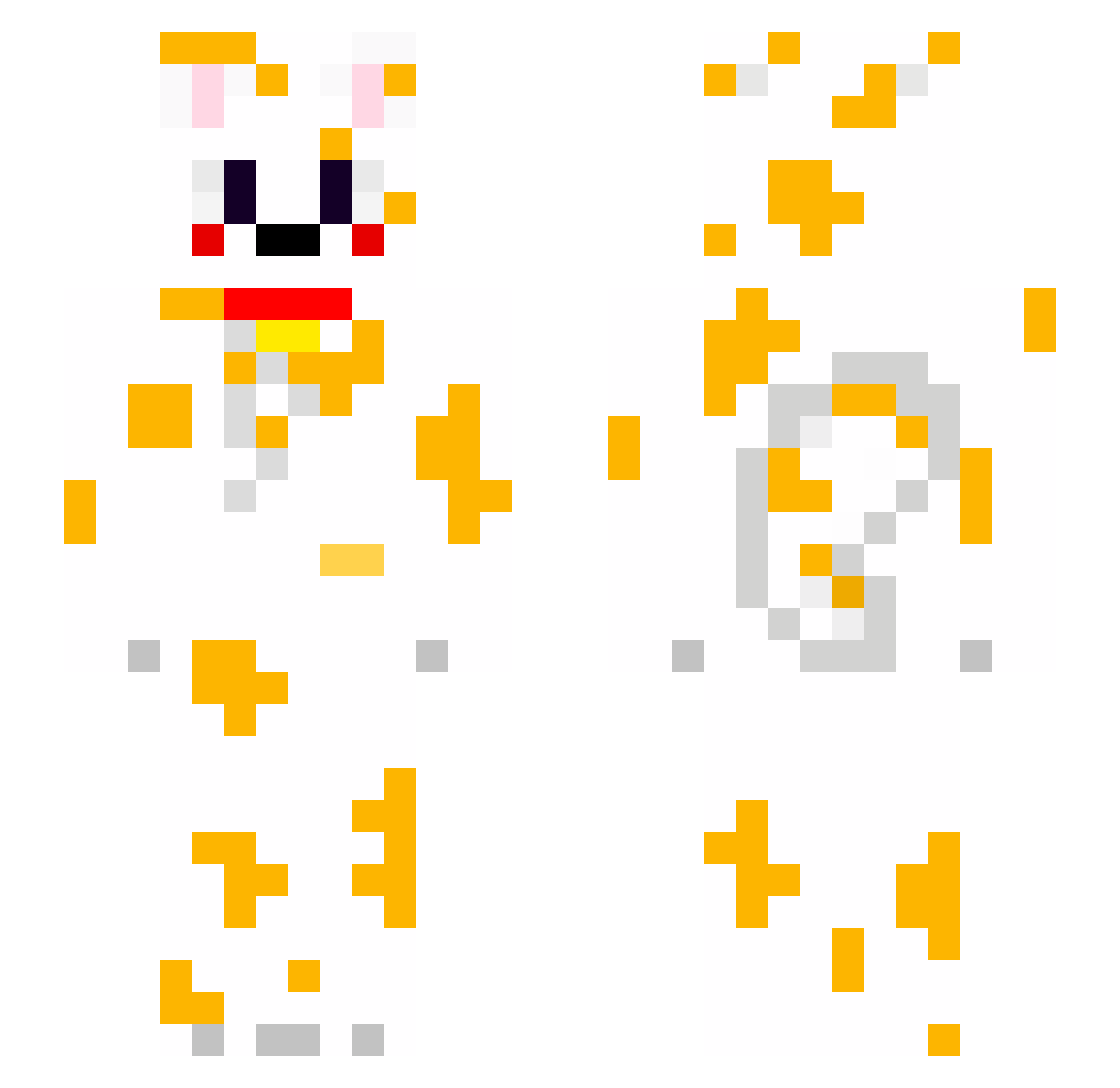 ICatCake Minecraft skin, front and back view
