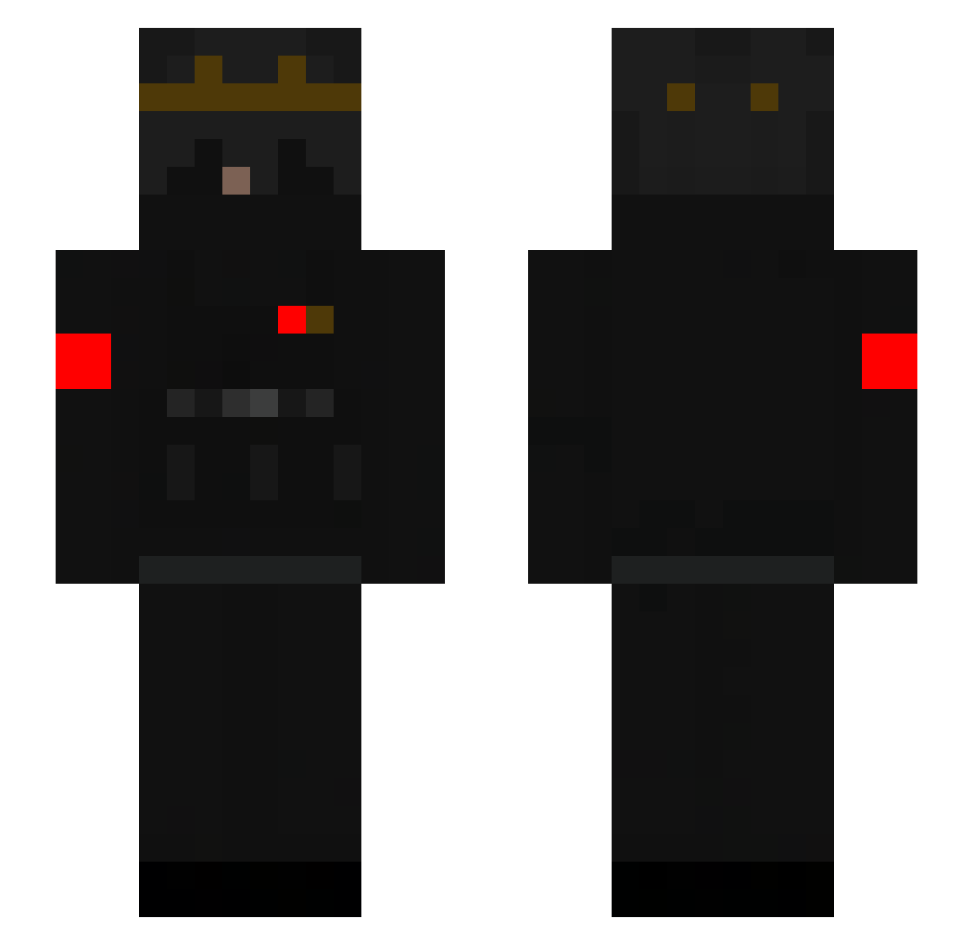 Derflast Minecraft skin, front and back view