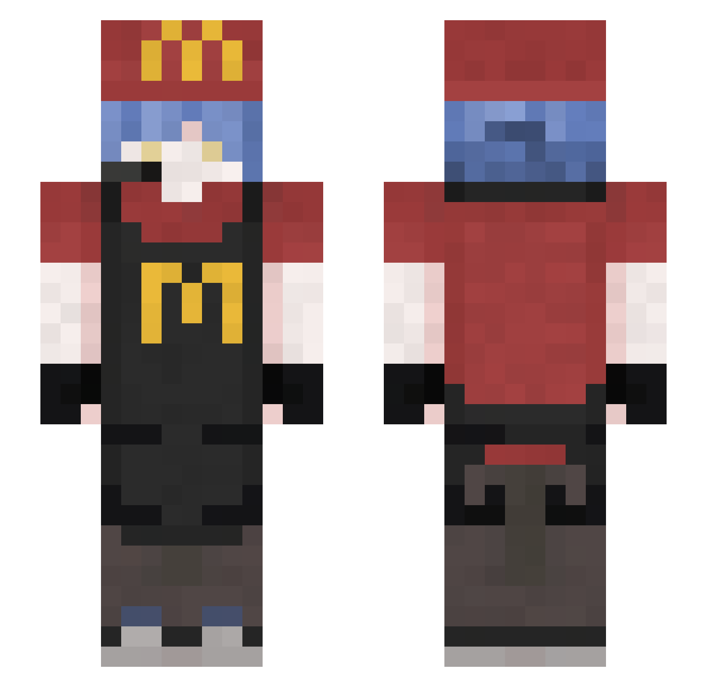 immaturegoat Minecraft skin, front and back view