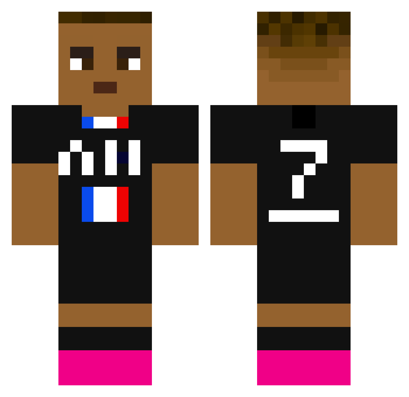 Baatek Minecraft skin, front and back view