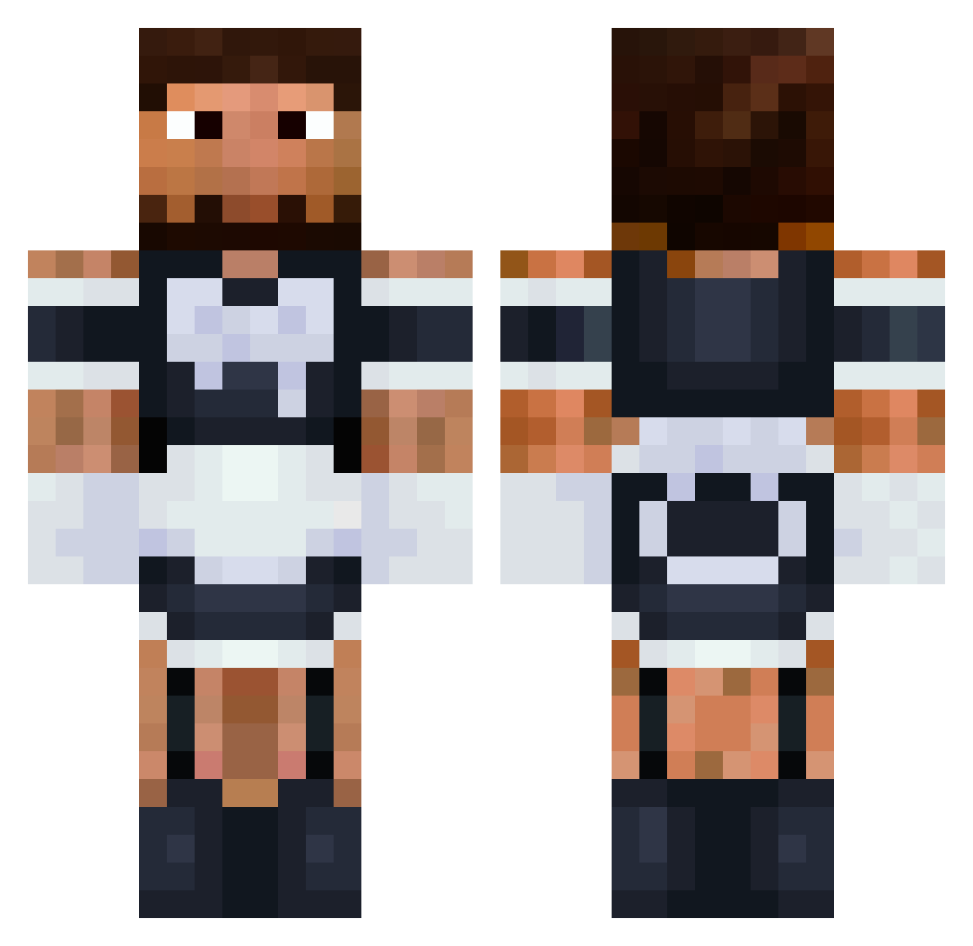 semevy0 Minecraft skin, front and back view