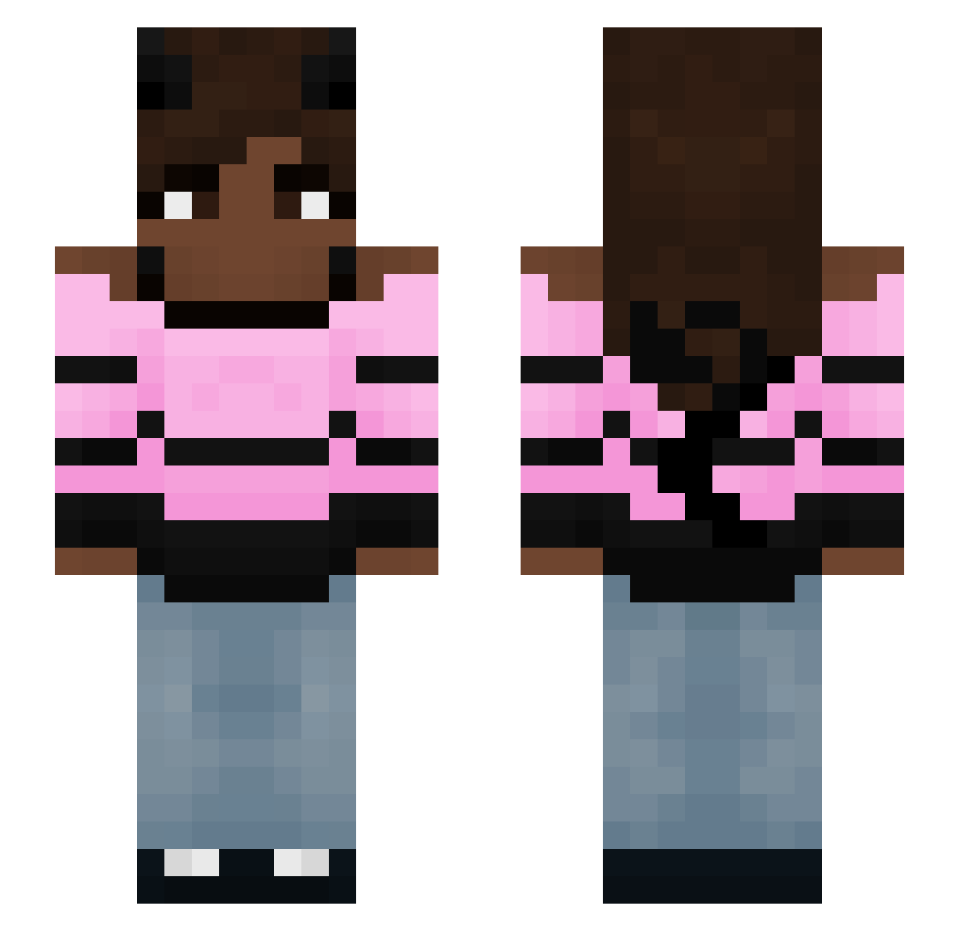 GoldenAmani Minecraft skin, front and back view