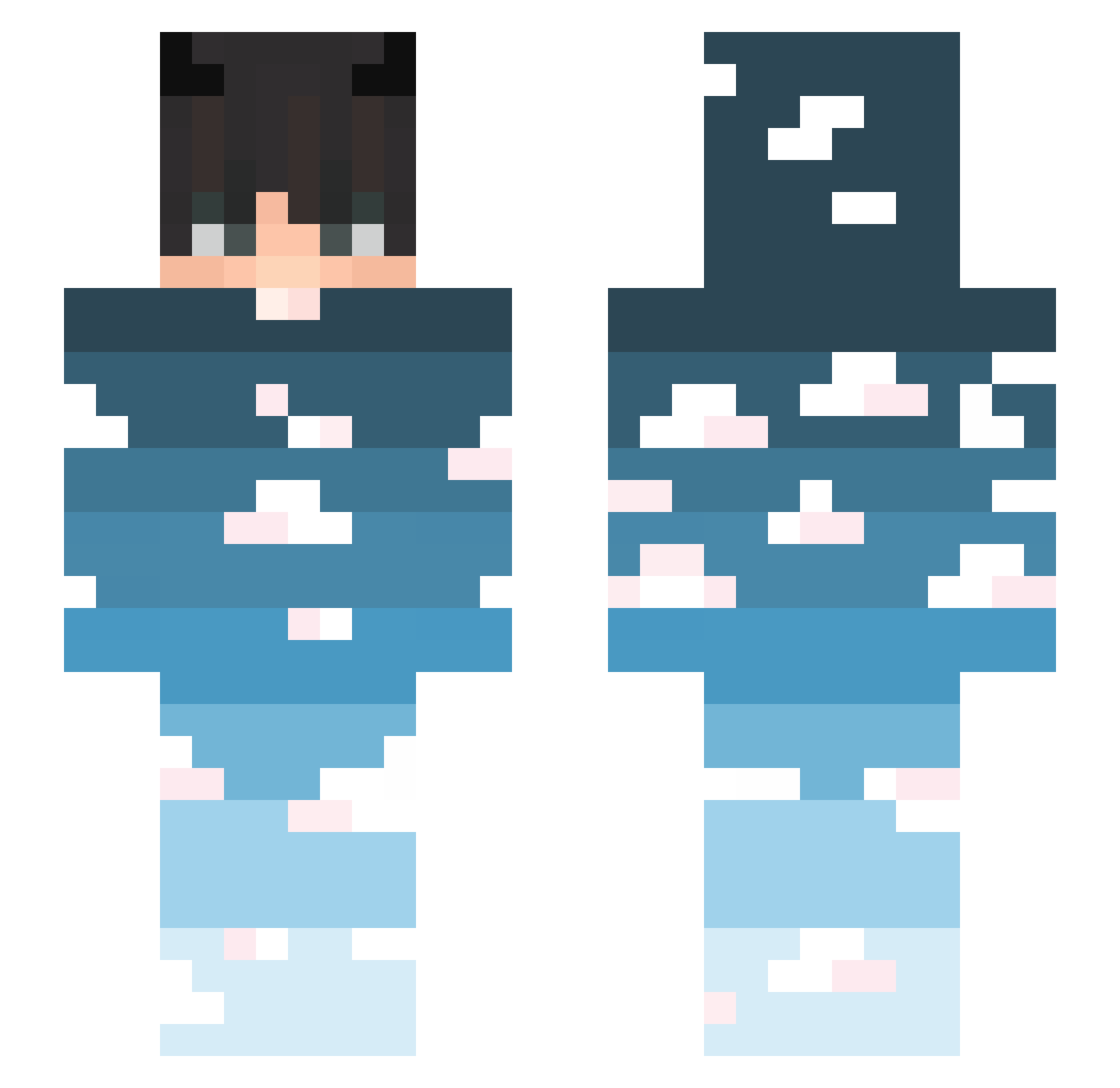 Subsequences Minecraft skin, front and back view