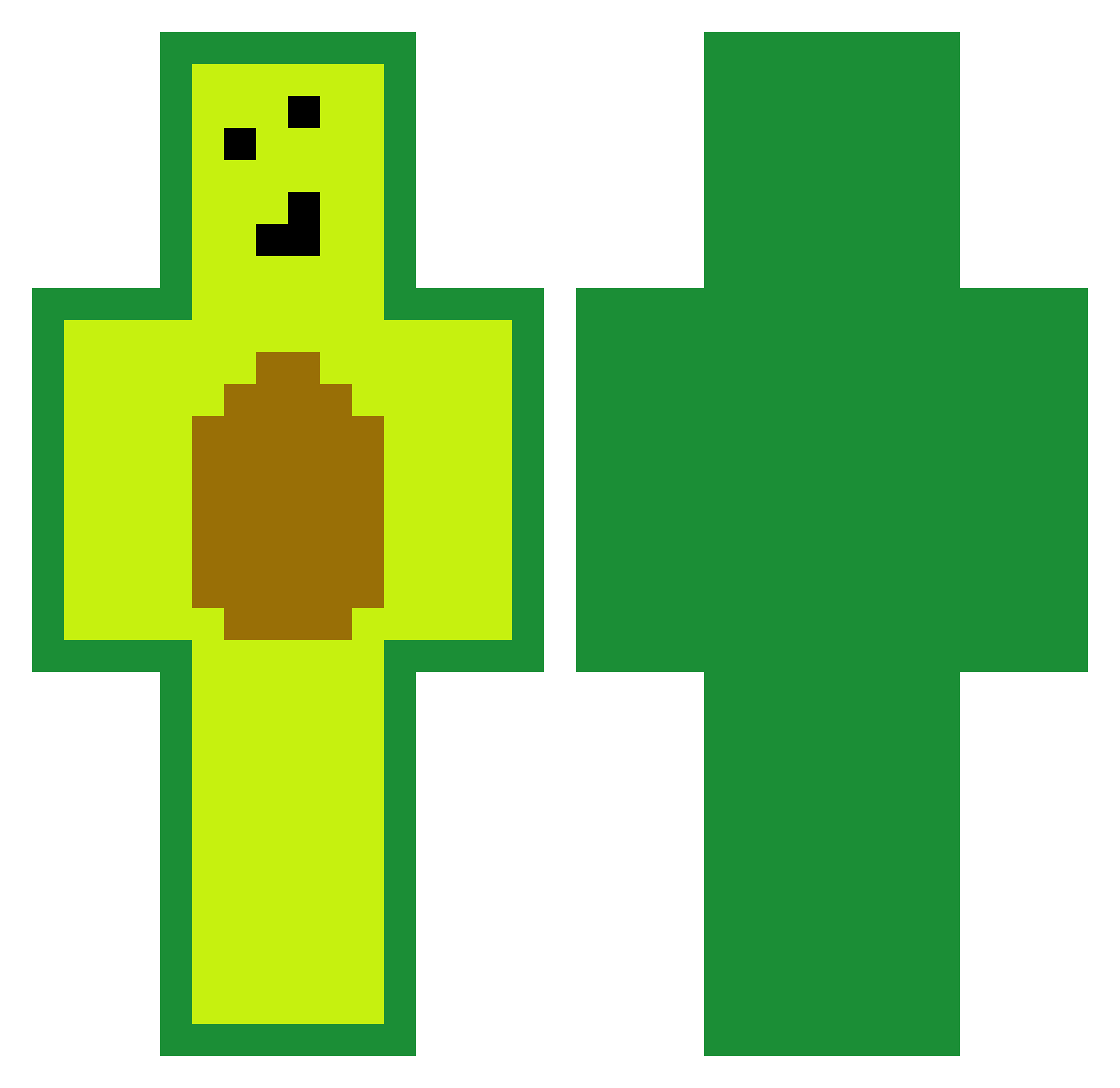MrLuGa Minecraft skin, front and back view