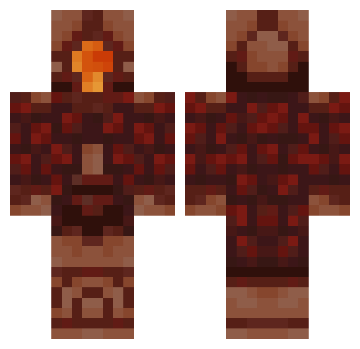 XCrxss Minecraft skin, front and back view