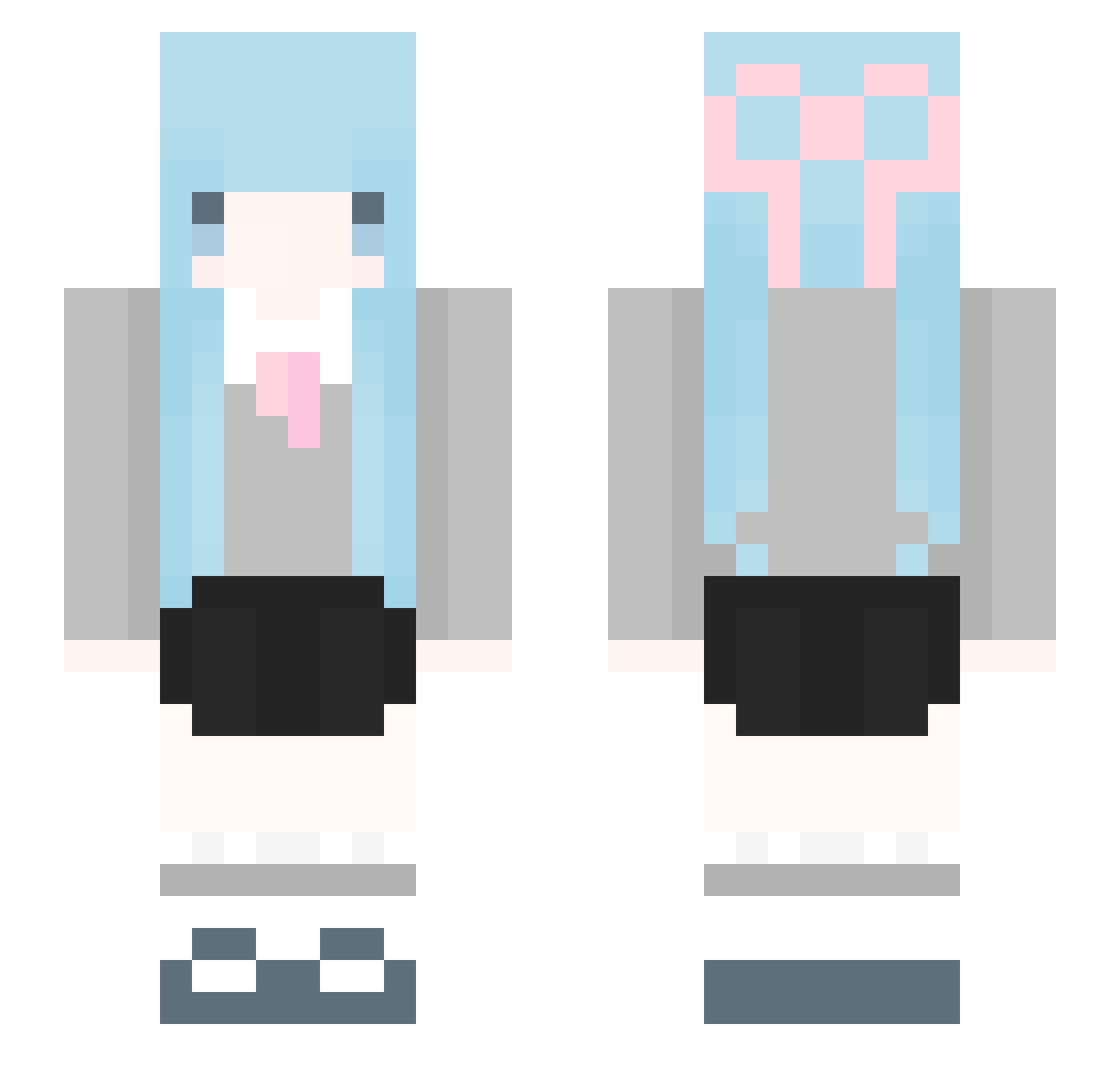 h1romu1127 Minecraft skin, front and back view