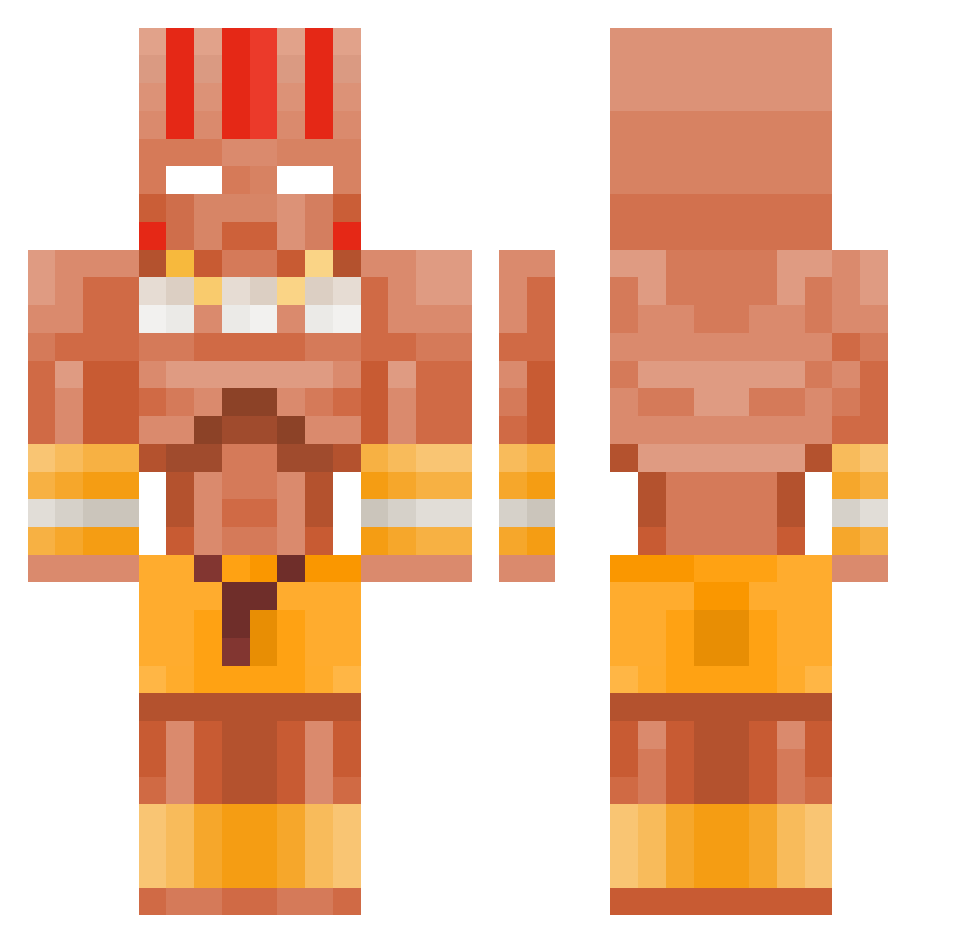 mozukutenpura036 Minecraft skin, front and back view