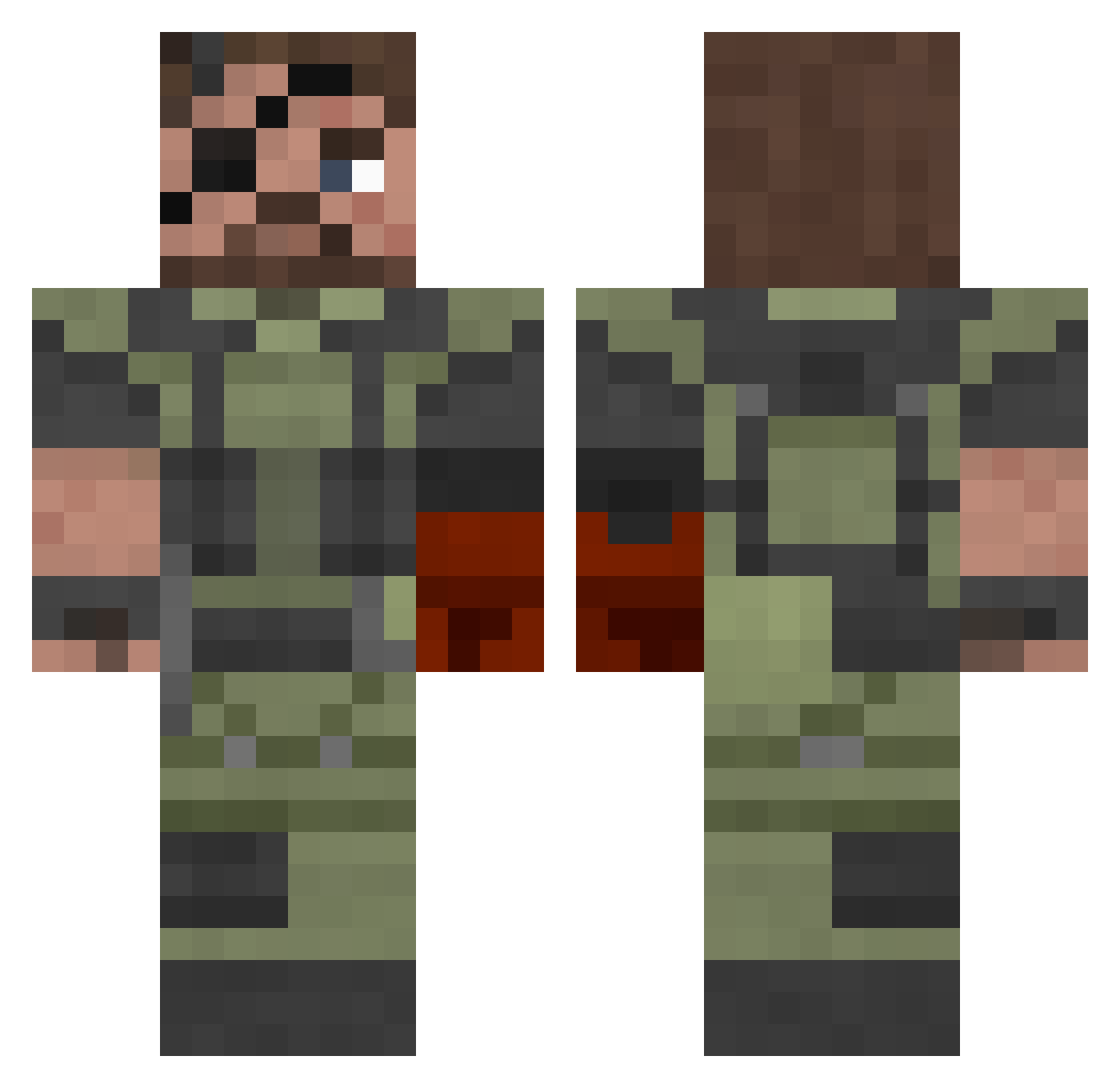 TrueKila Minecraft skin, front and back view