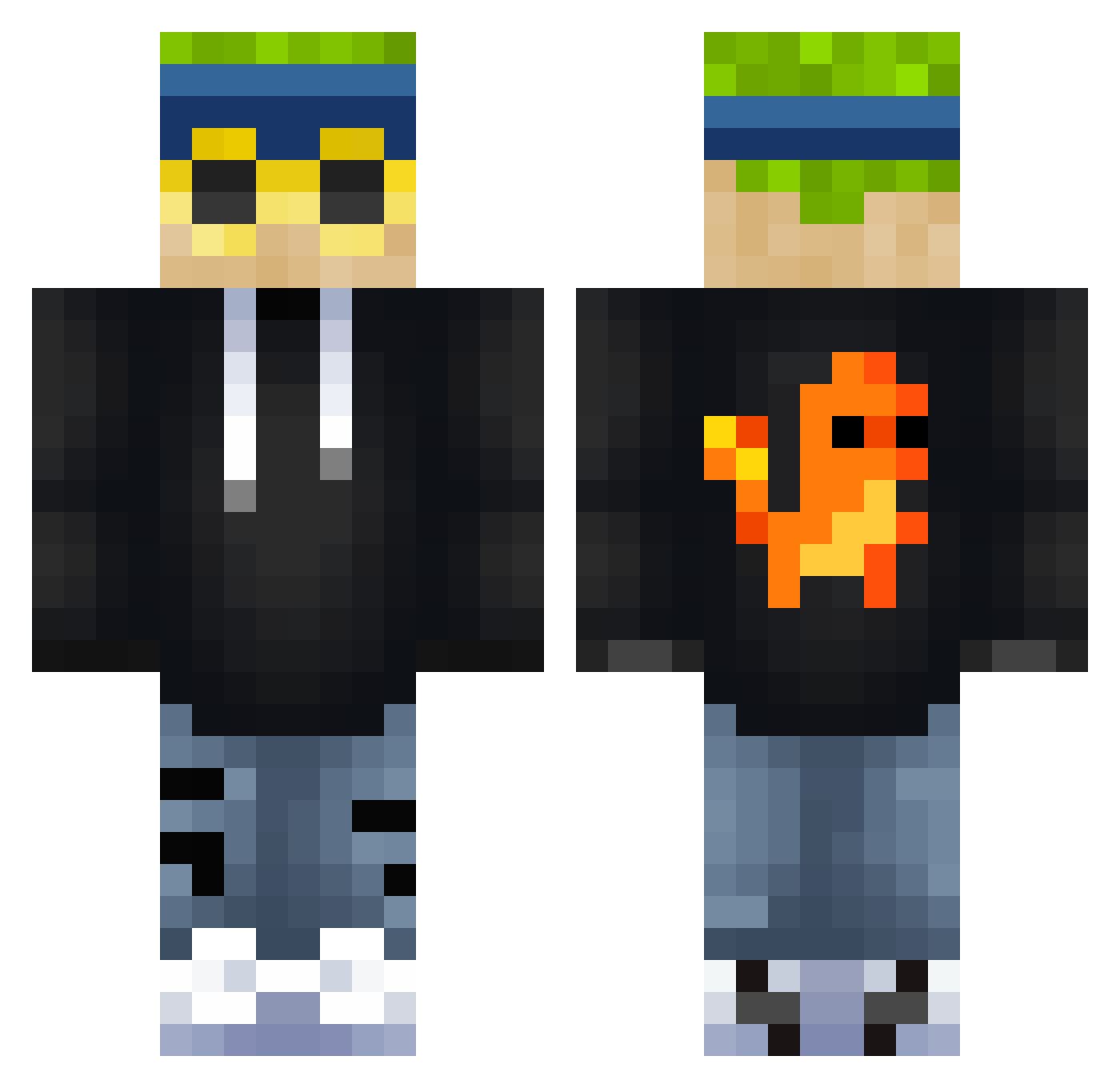eedoow Minecraft skin, front and back view
