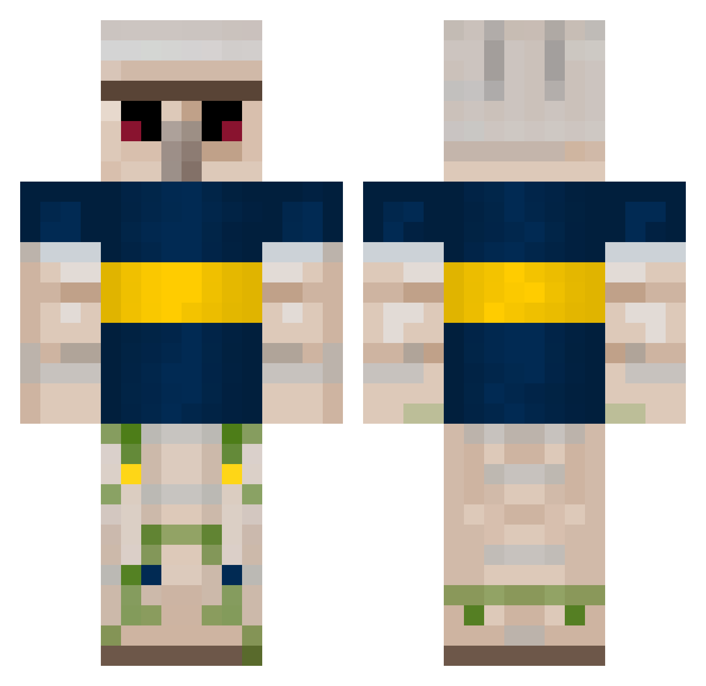fedeBIG Minecraft skin, front and back view