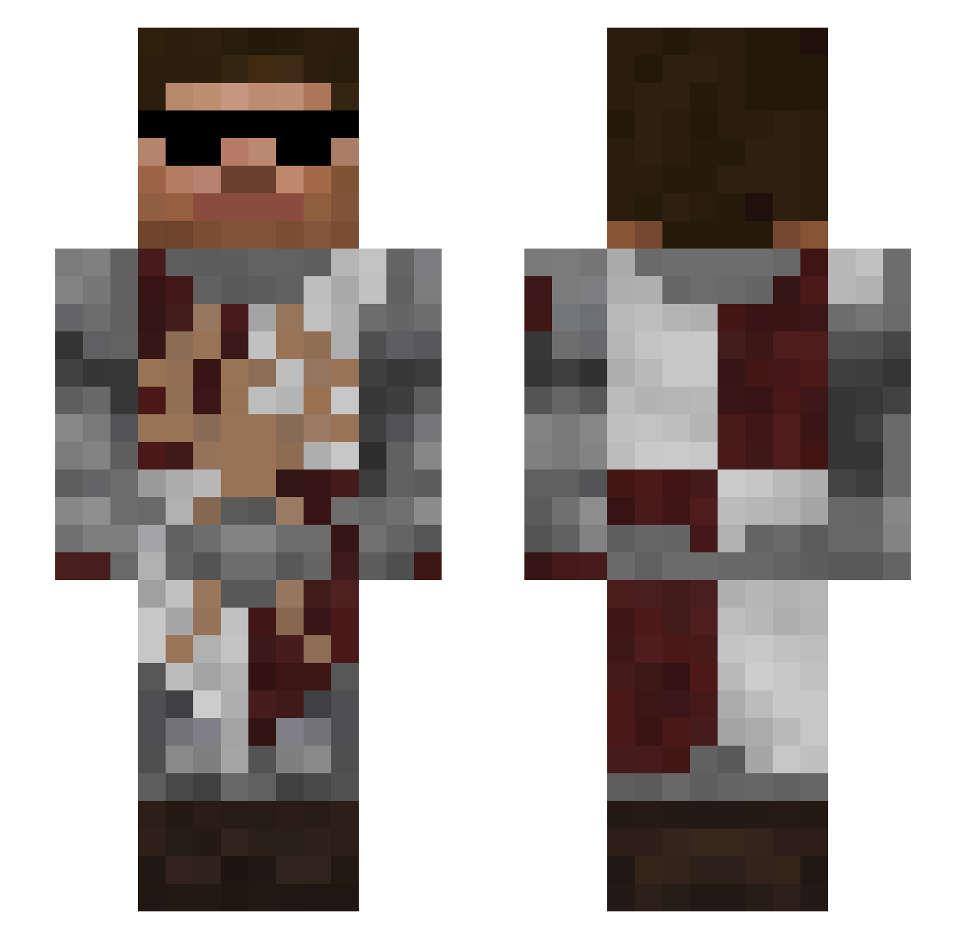 olo007 Minecraft skin, front and back view