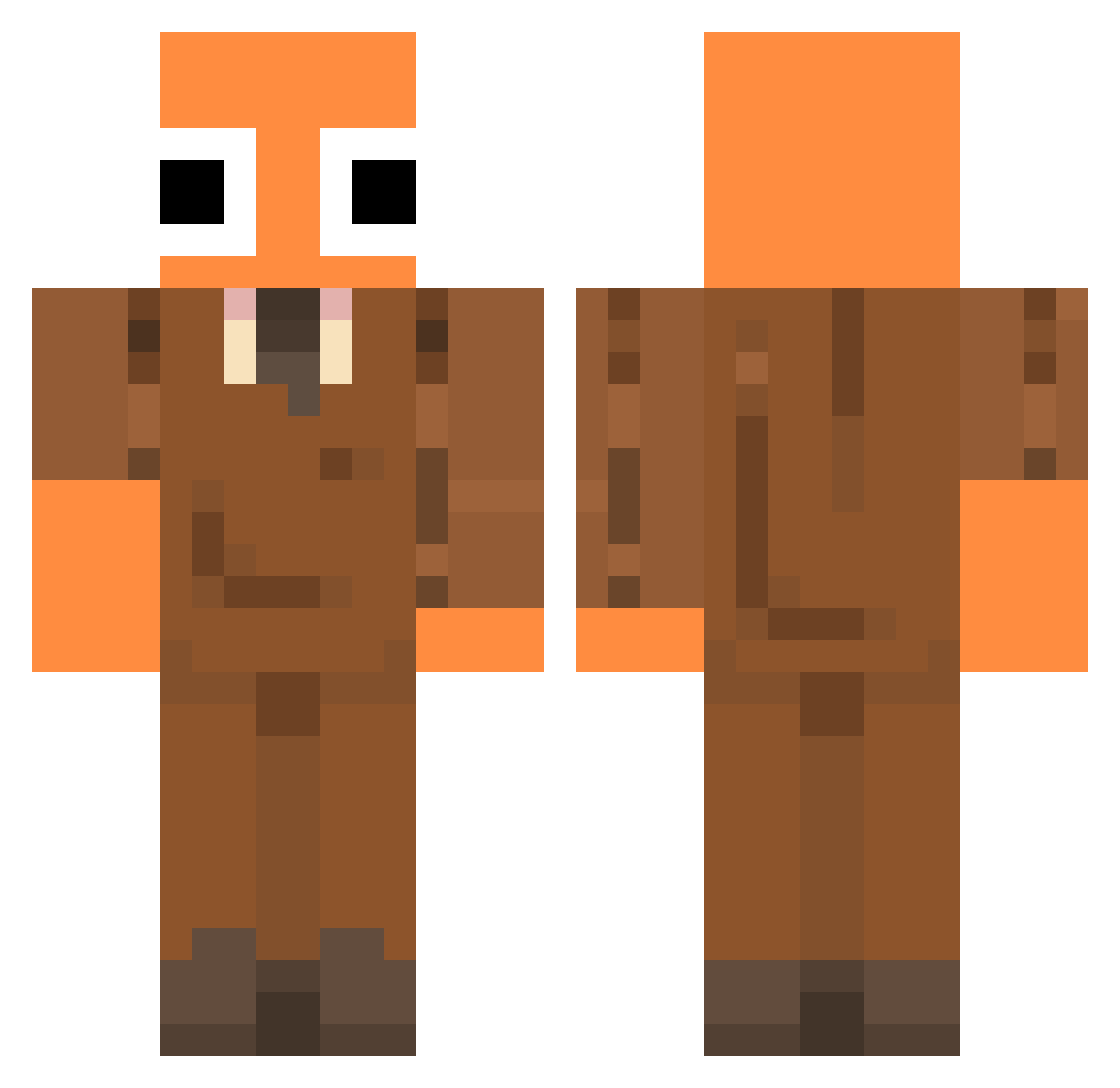 Volgher67 Minecraft skin, front and back view