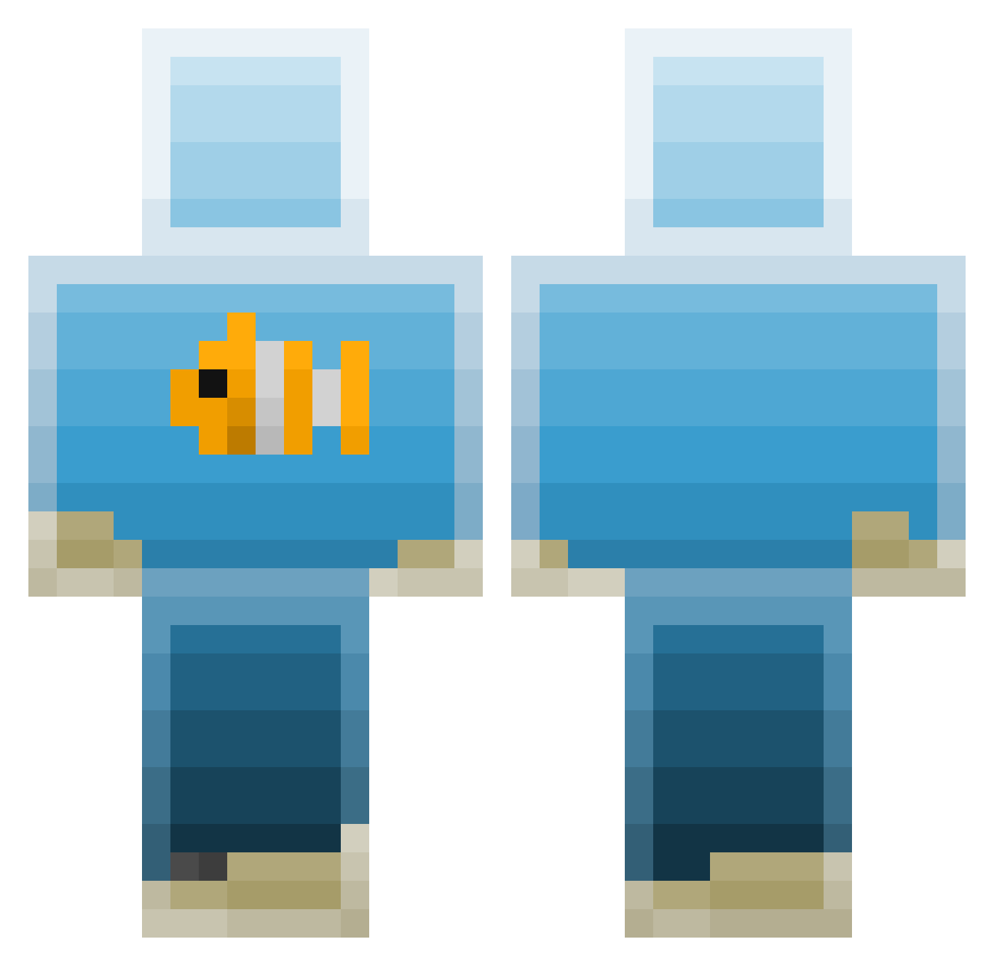 XianFeng1232 Minecraft skin, front and back view