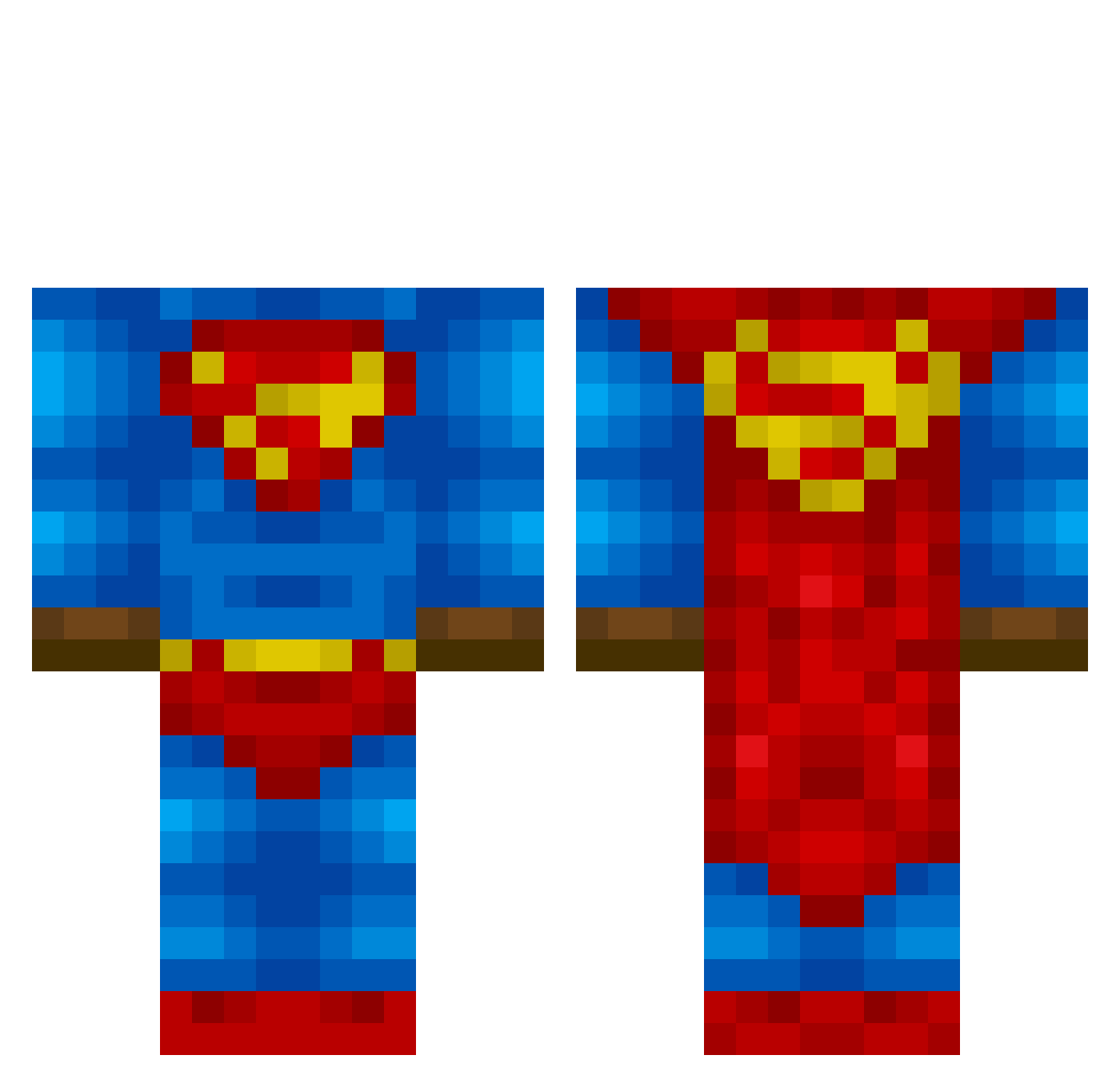 HyperMorph Minecraft skin, front and back view