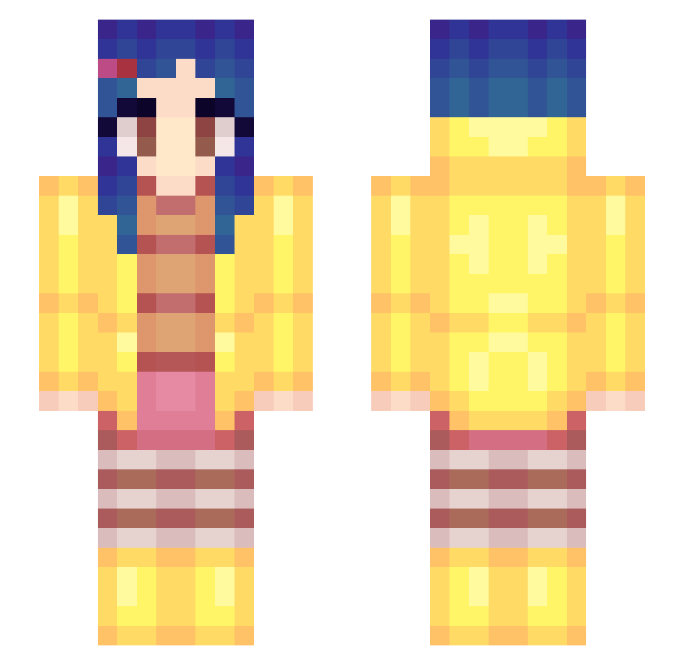 marsmagazine Minecraft skin, front and back view