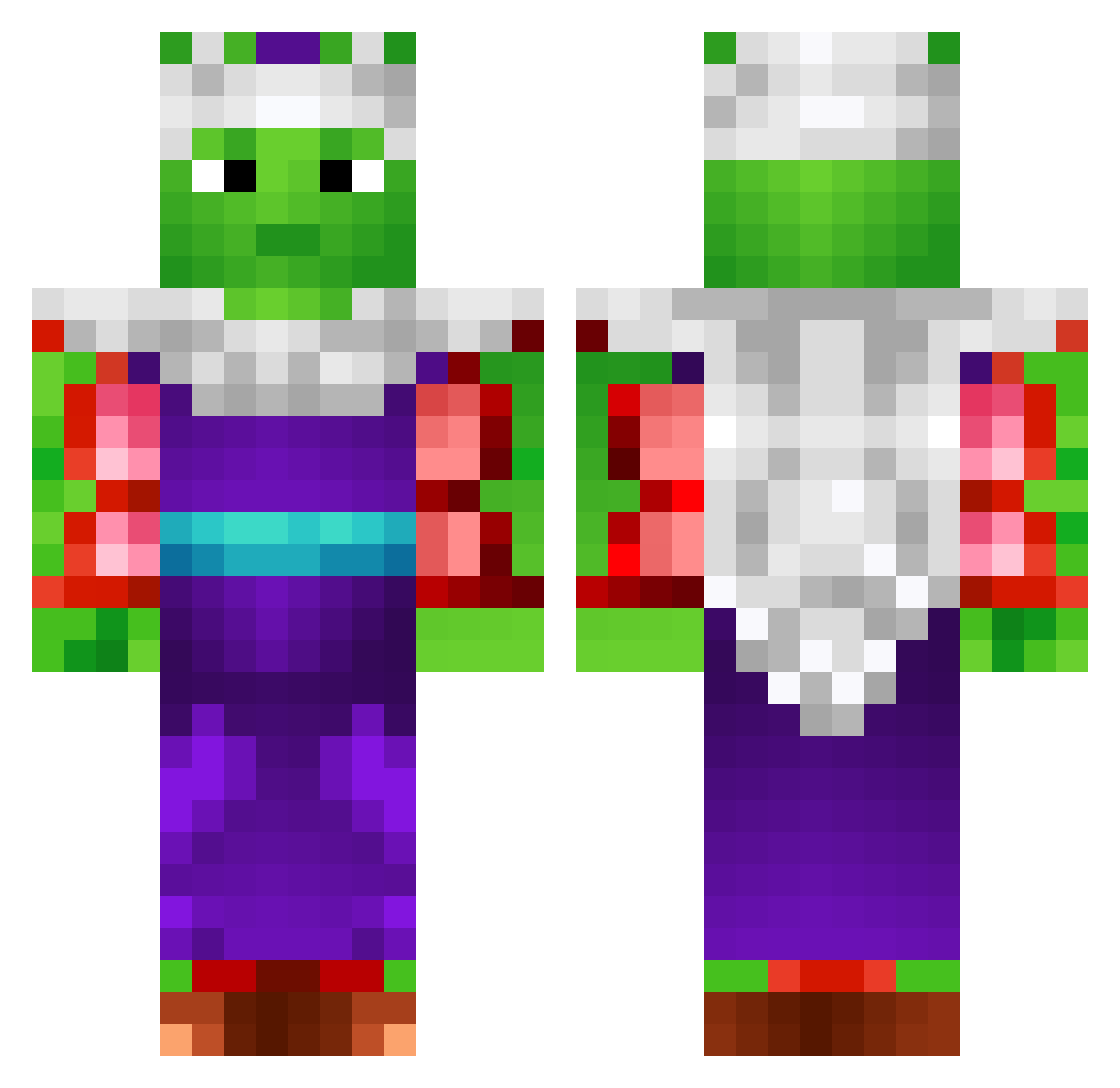 ExxtraCrispy Minecraft skin, front and back view