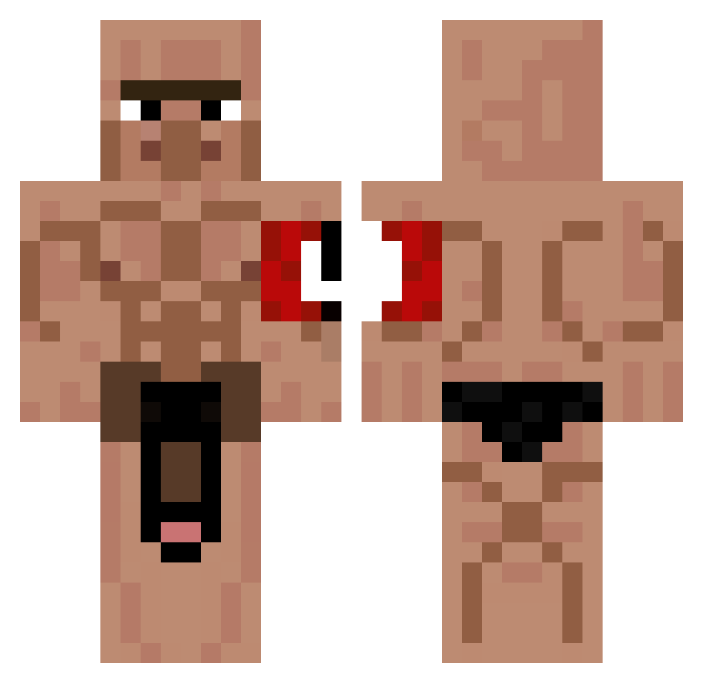 R3tRuX Minecraft skin, front and back view