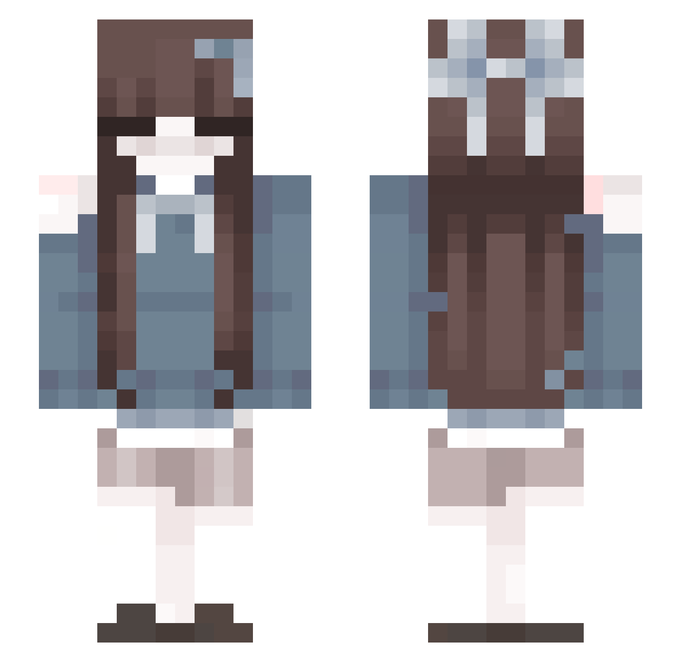 ll_meow Minecraft skin, front and back view