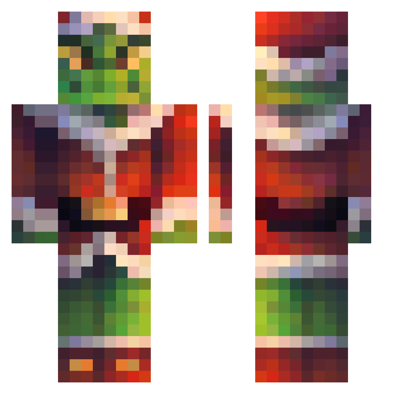 SImplay_Jollibee Minecraft skin, front and back view